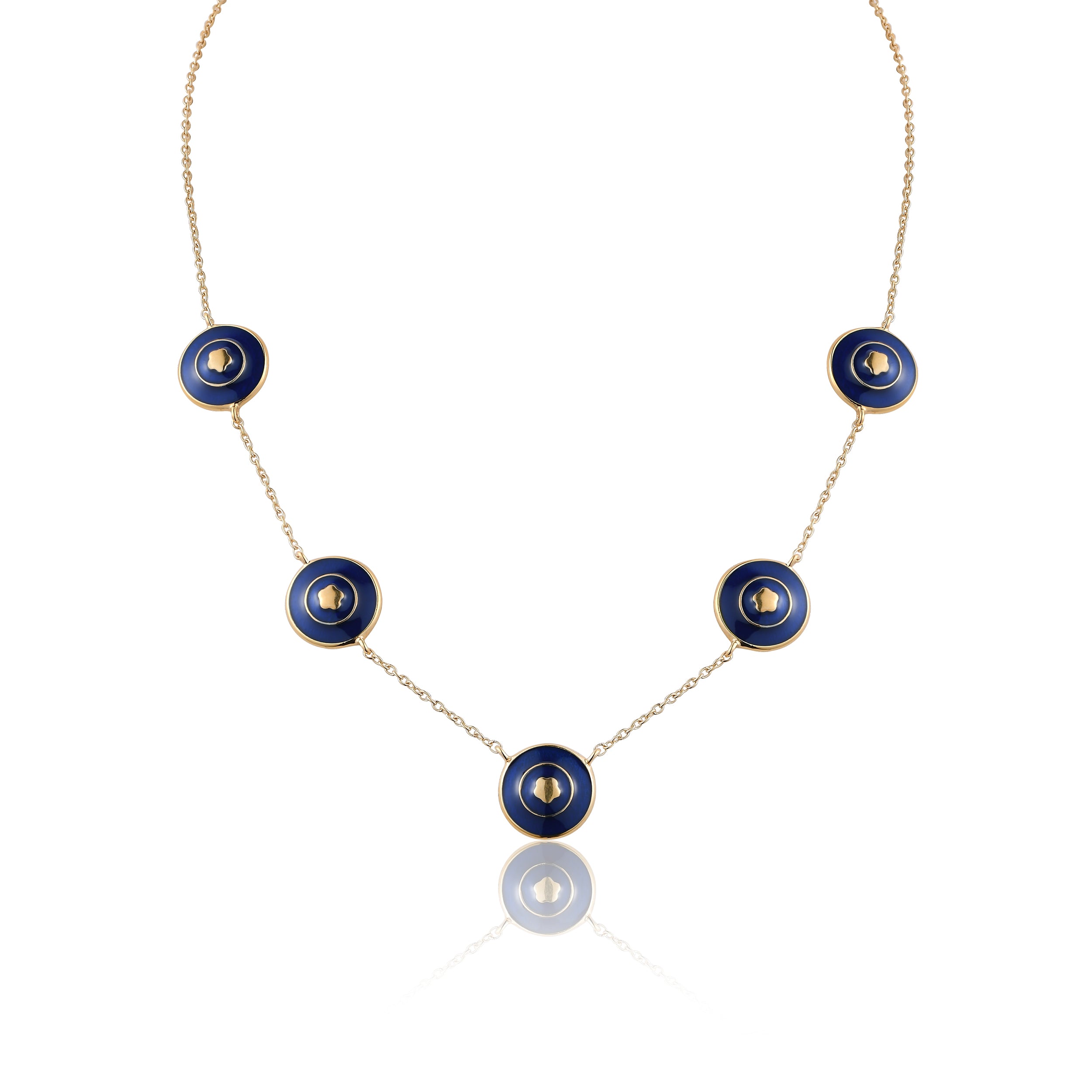 Royal Blue Bloomelle Cascade Necklace