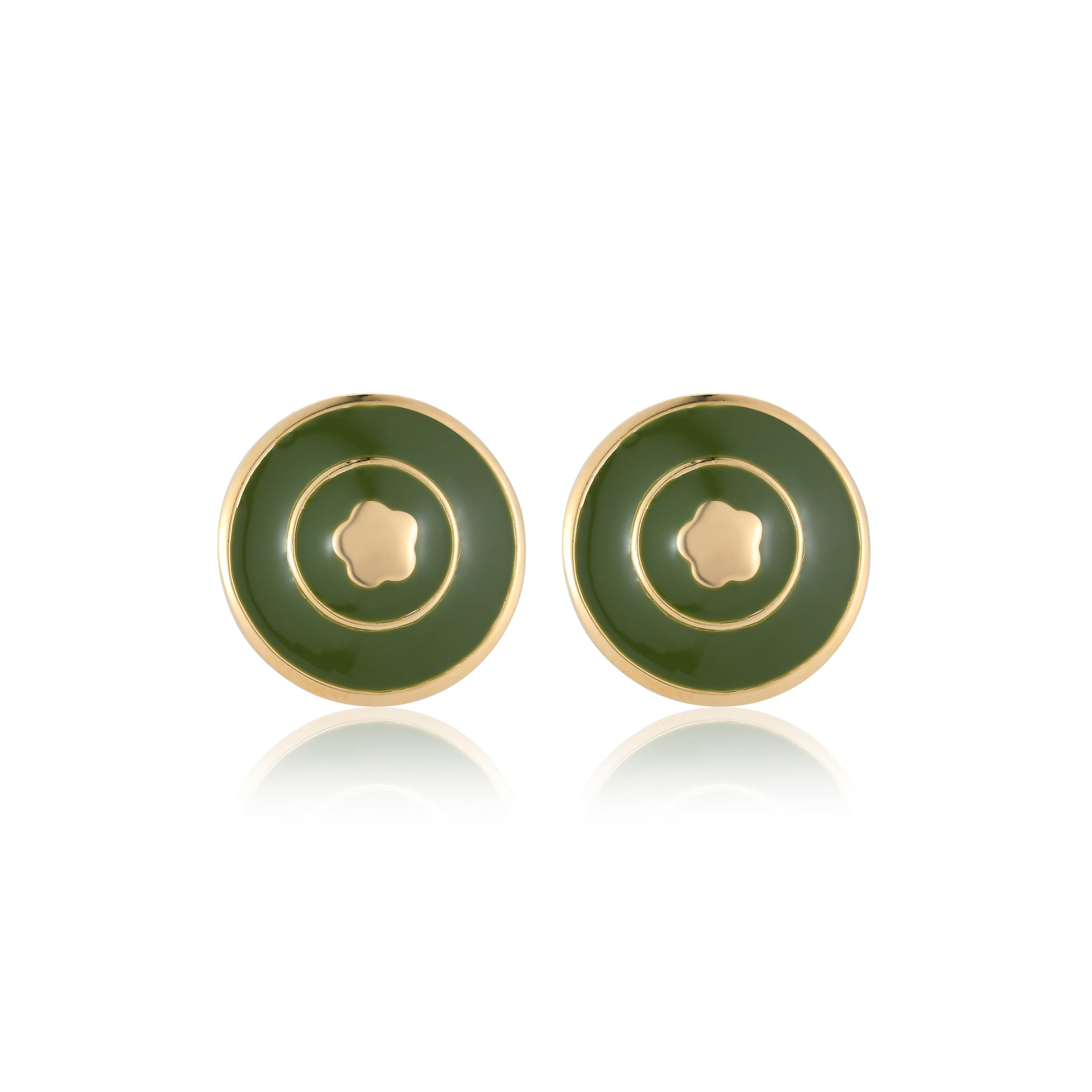 Olive Green Bloomelle Studs