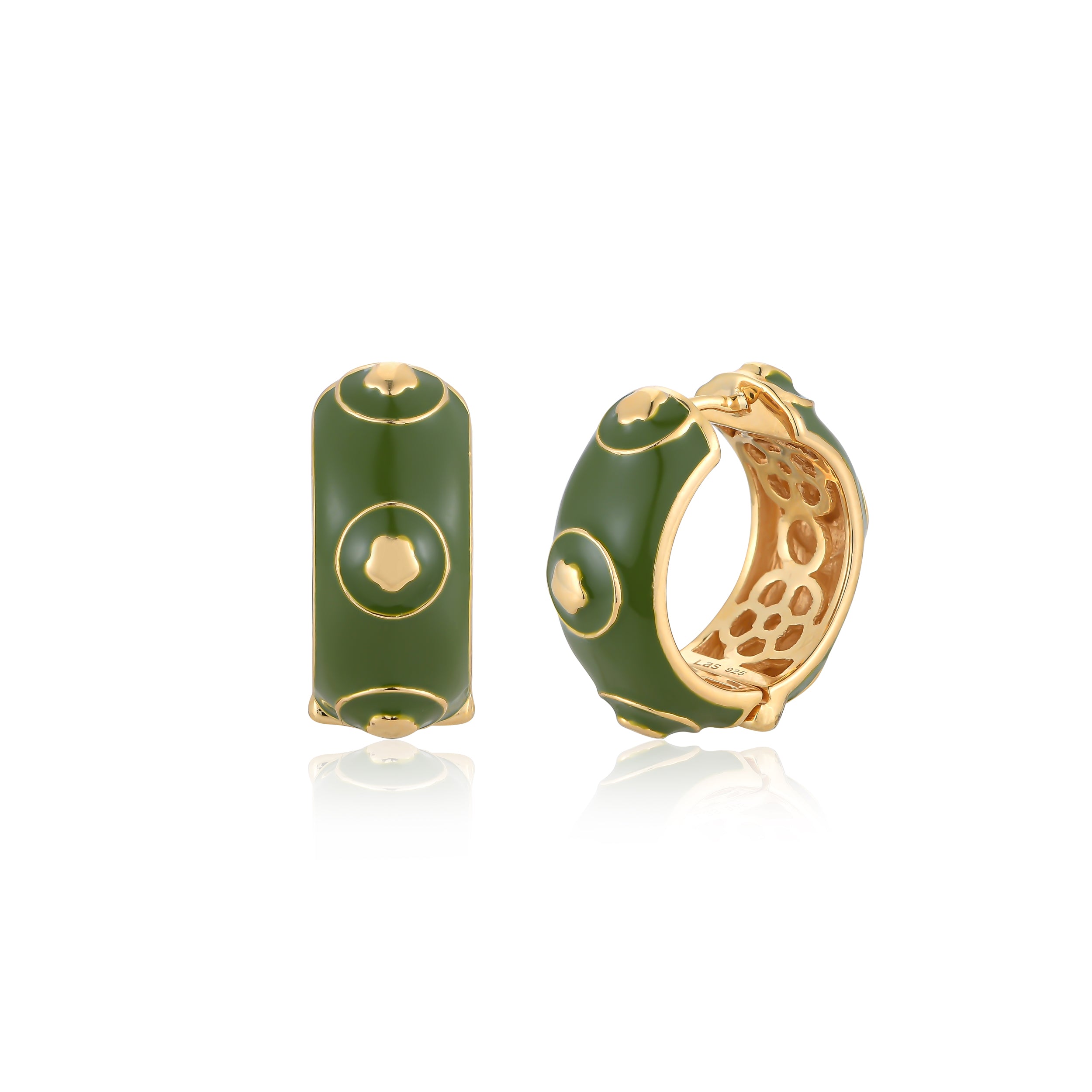 Olive Green Bloomelle Hoops