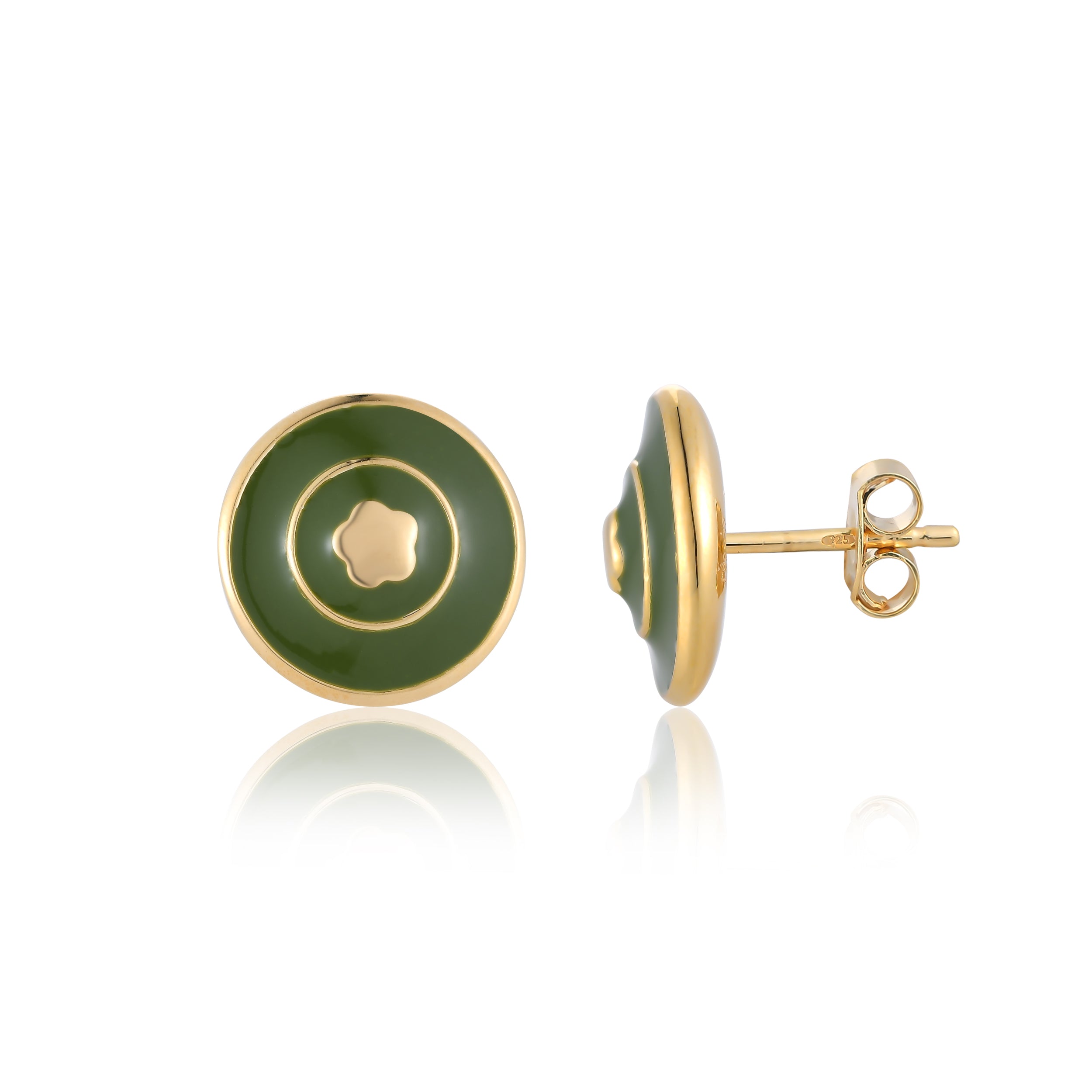 Olive Green Bloomelle Studs