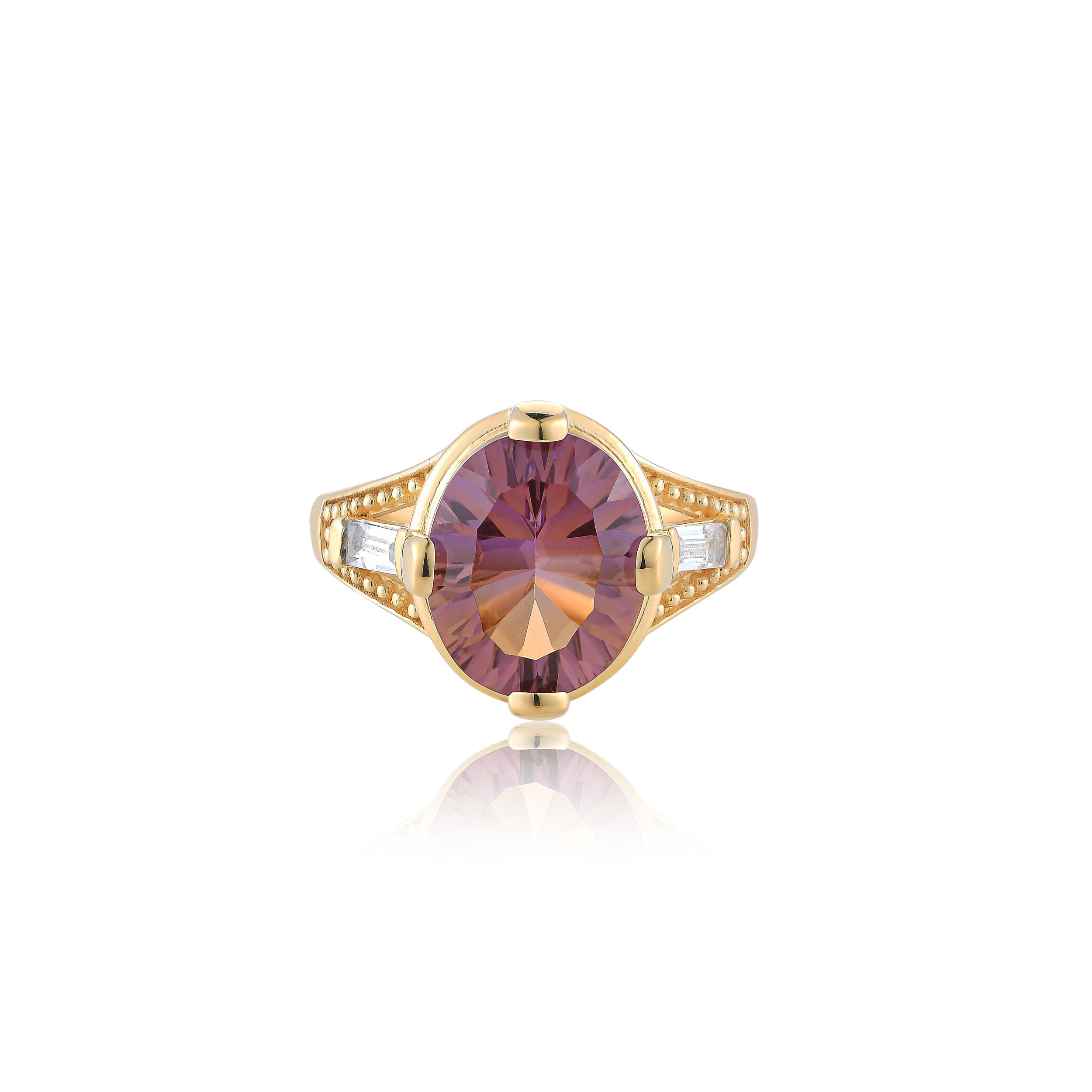 Amber Ametrine Quartz Ring
