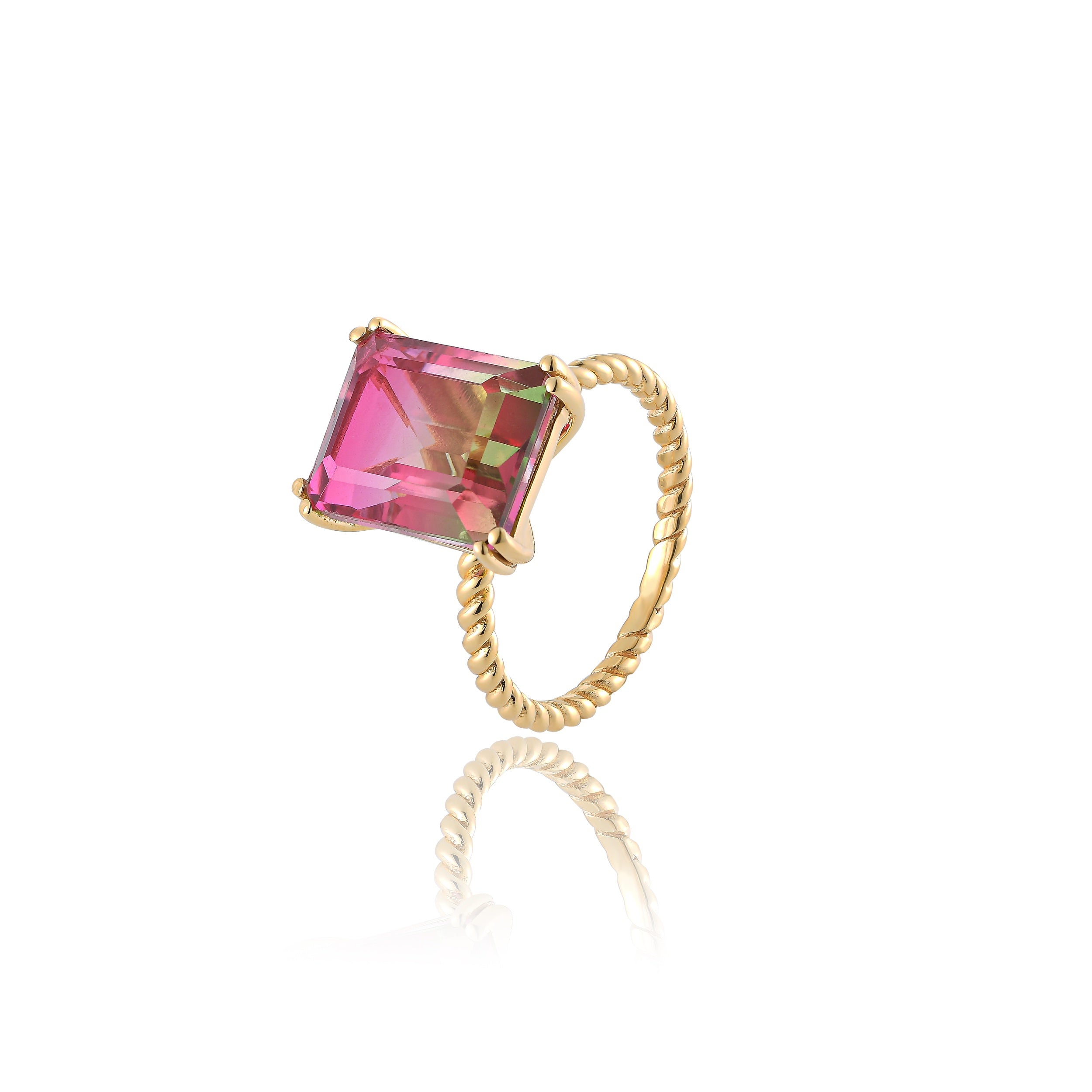 Aurora Ametrine Quartz Ring