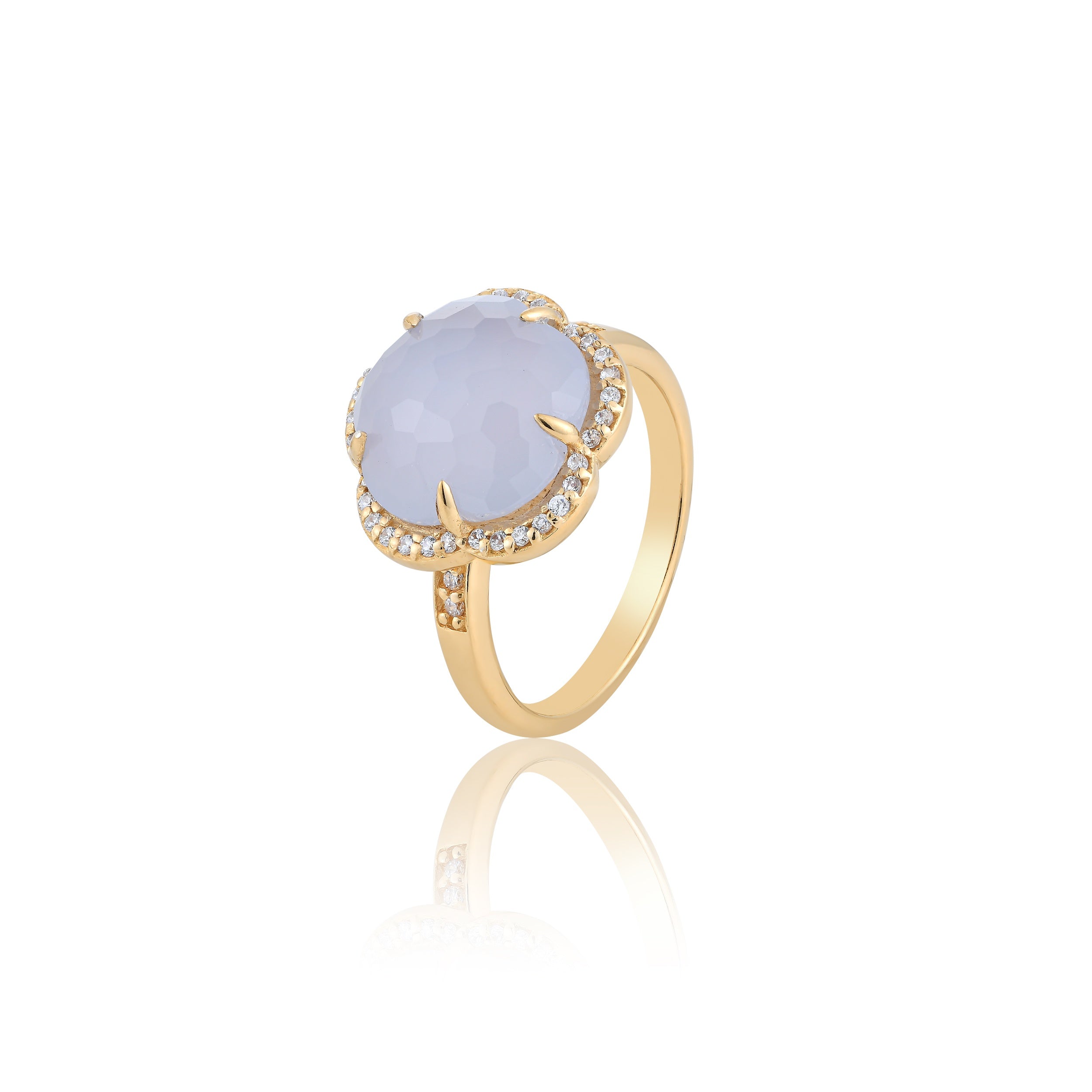 Bloom Blue Chalcedony Ring