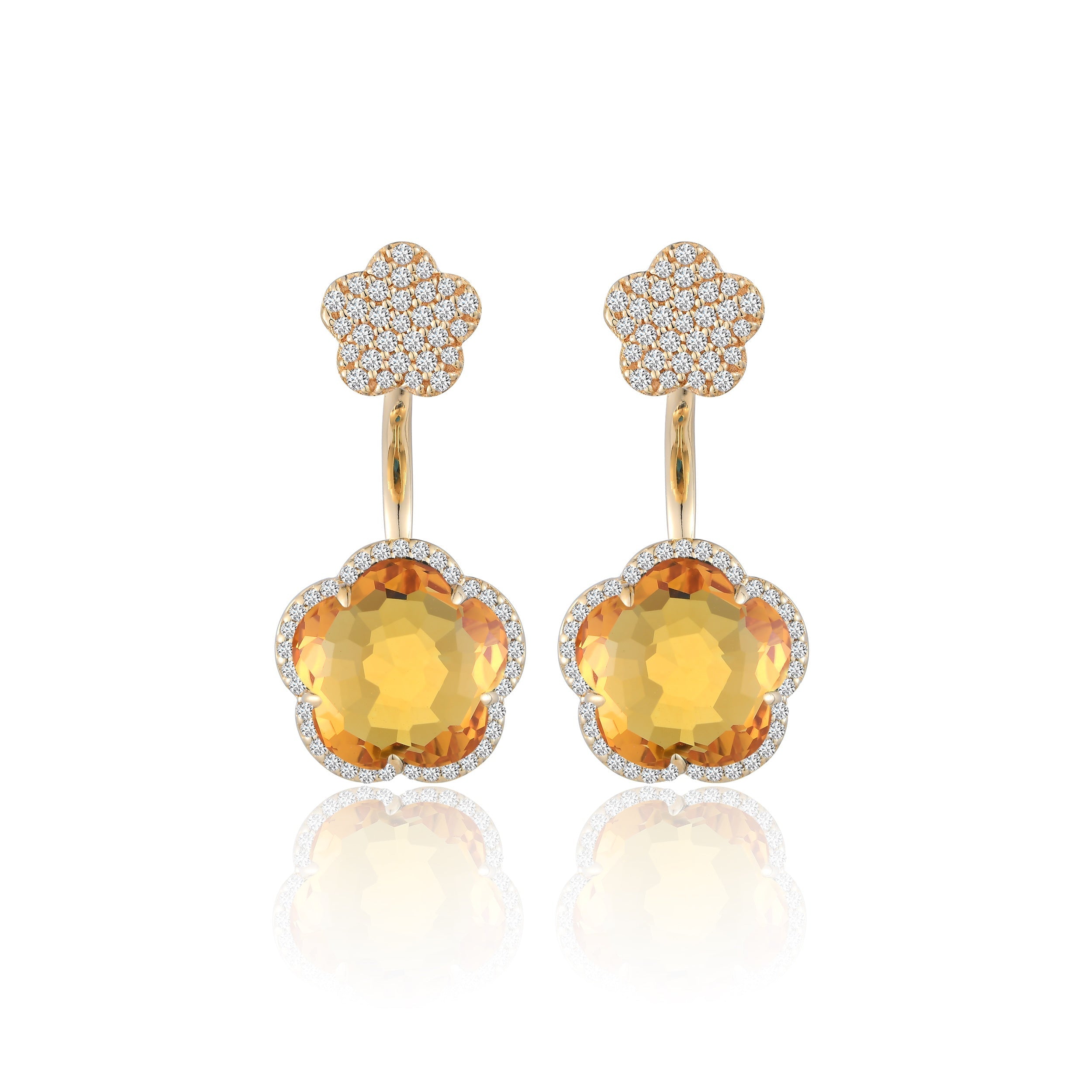Bloom Citrine-Gleam Drop Earrings
