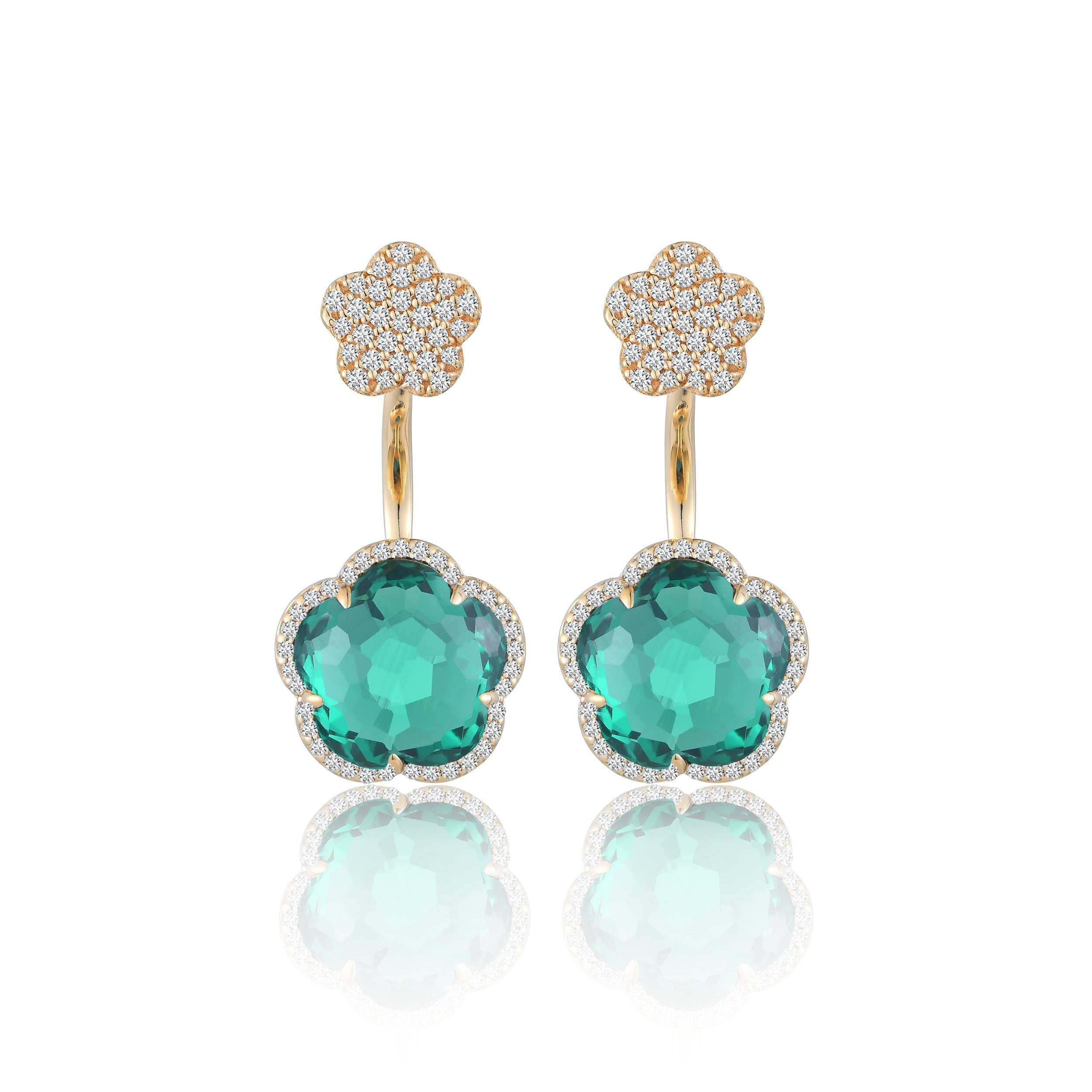 Bloom Emerald-Inferno Drop Earrings