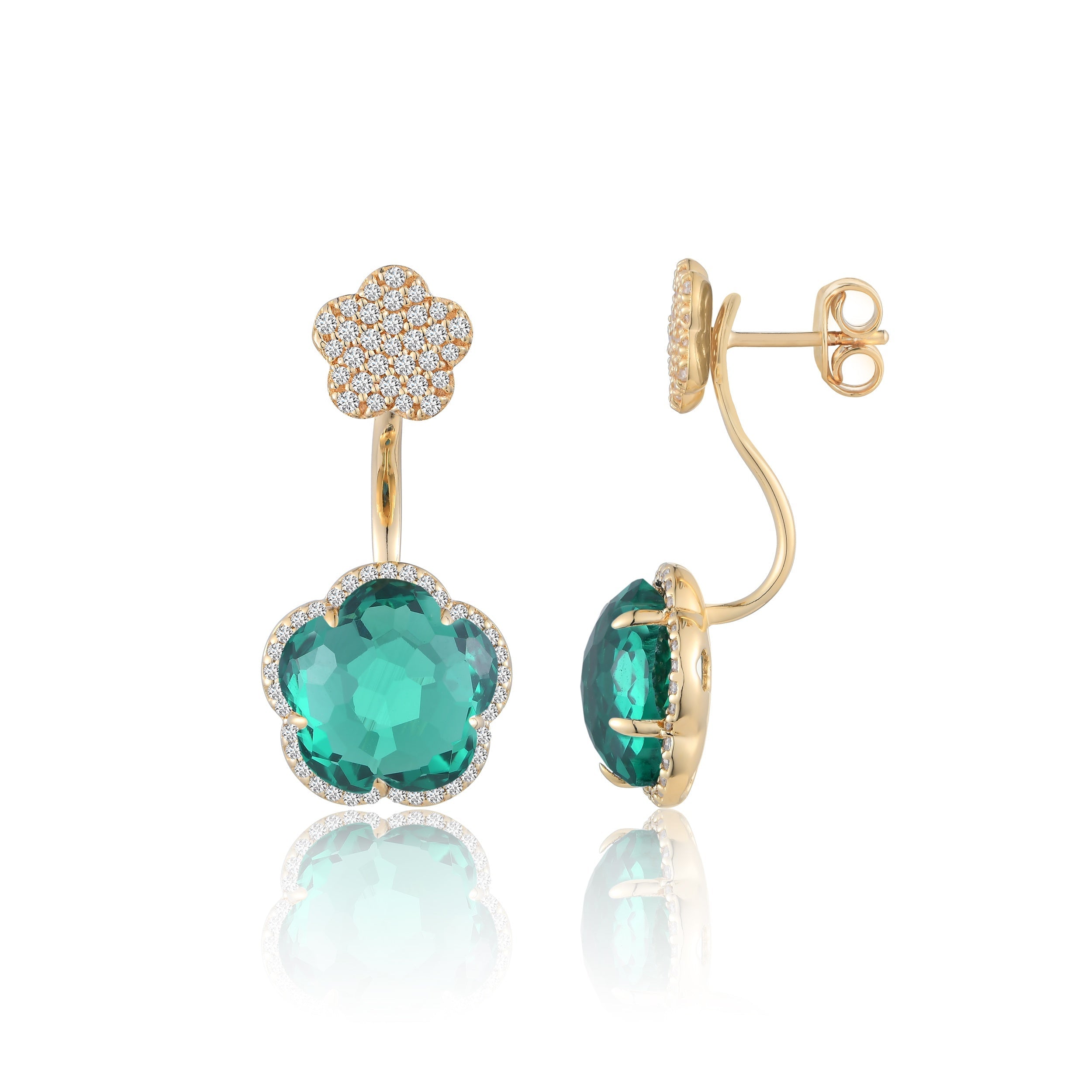 Bloom Emerald-Inferno Drop Earrings