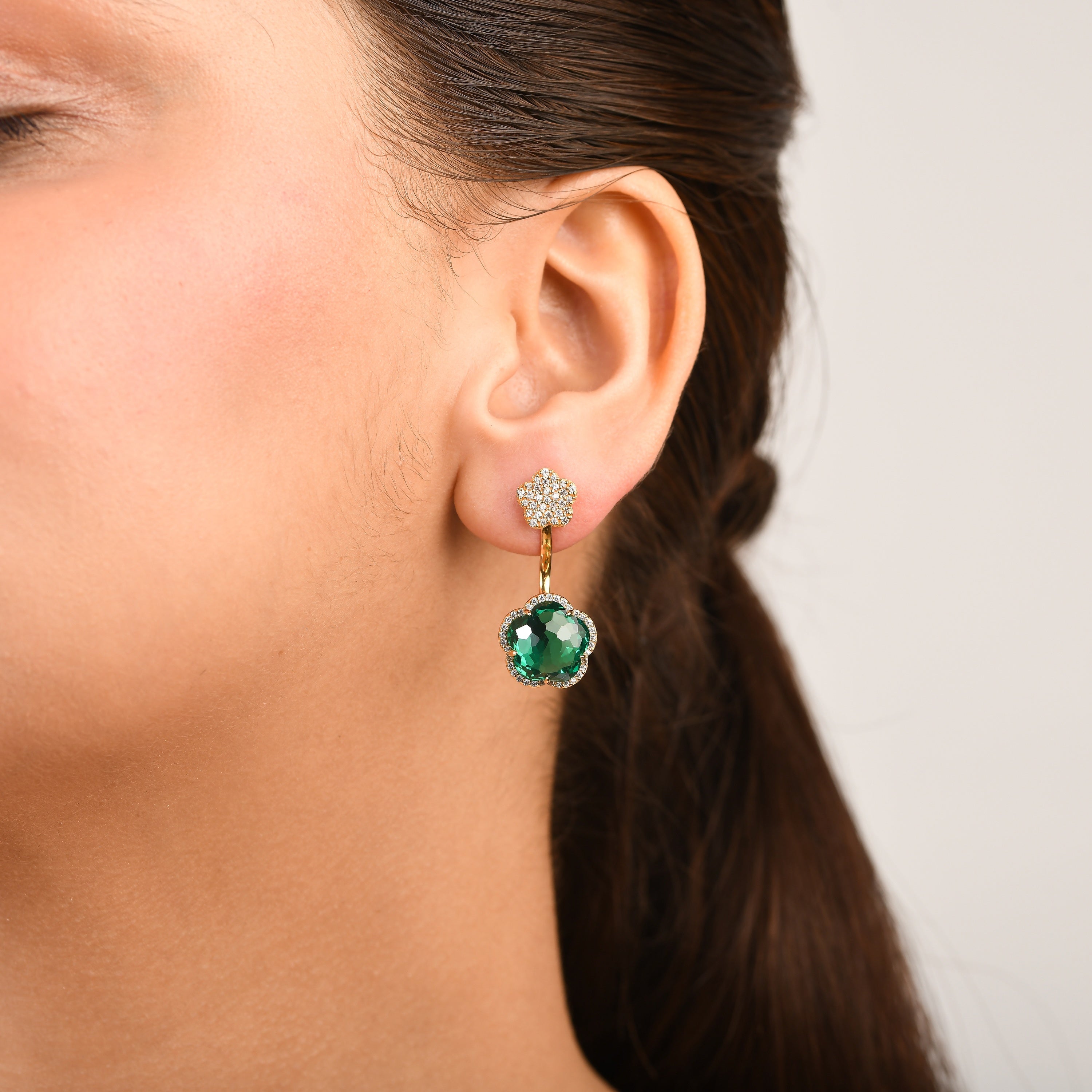 Bloom Emerald-Inferno Drop Earrings