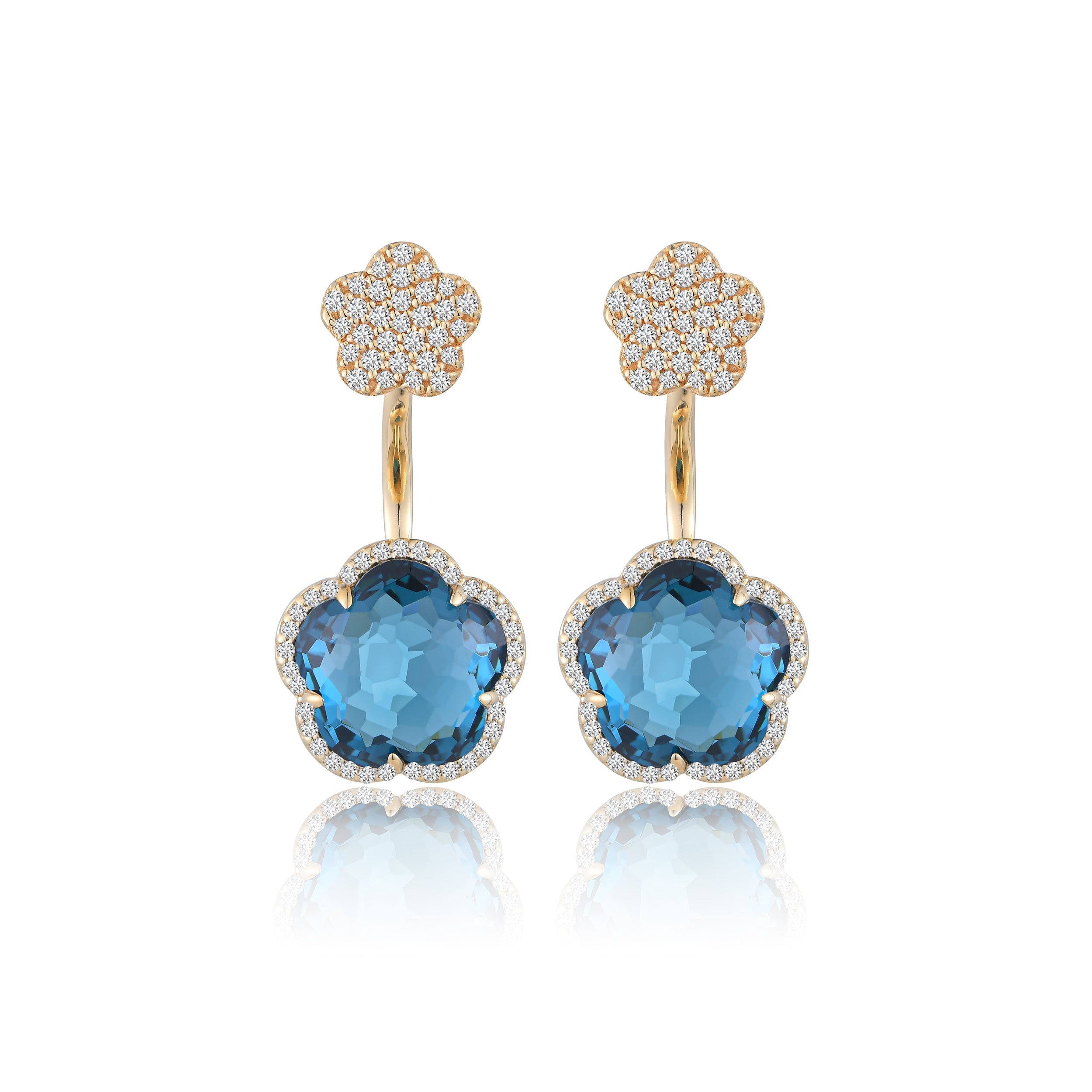 Bloom London Blue Gem Drop Earrings