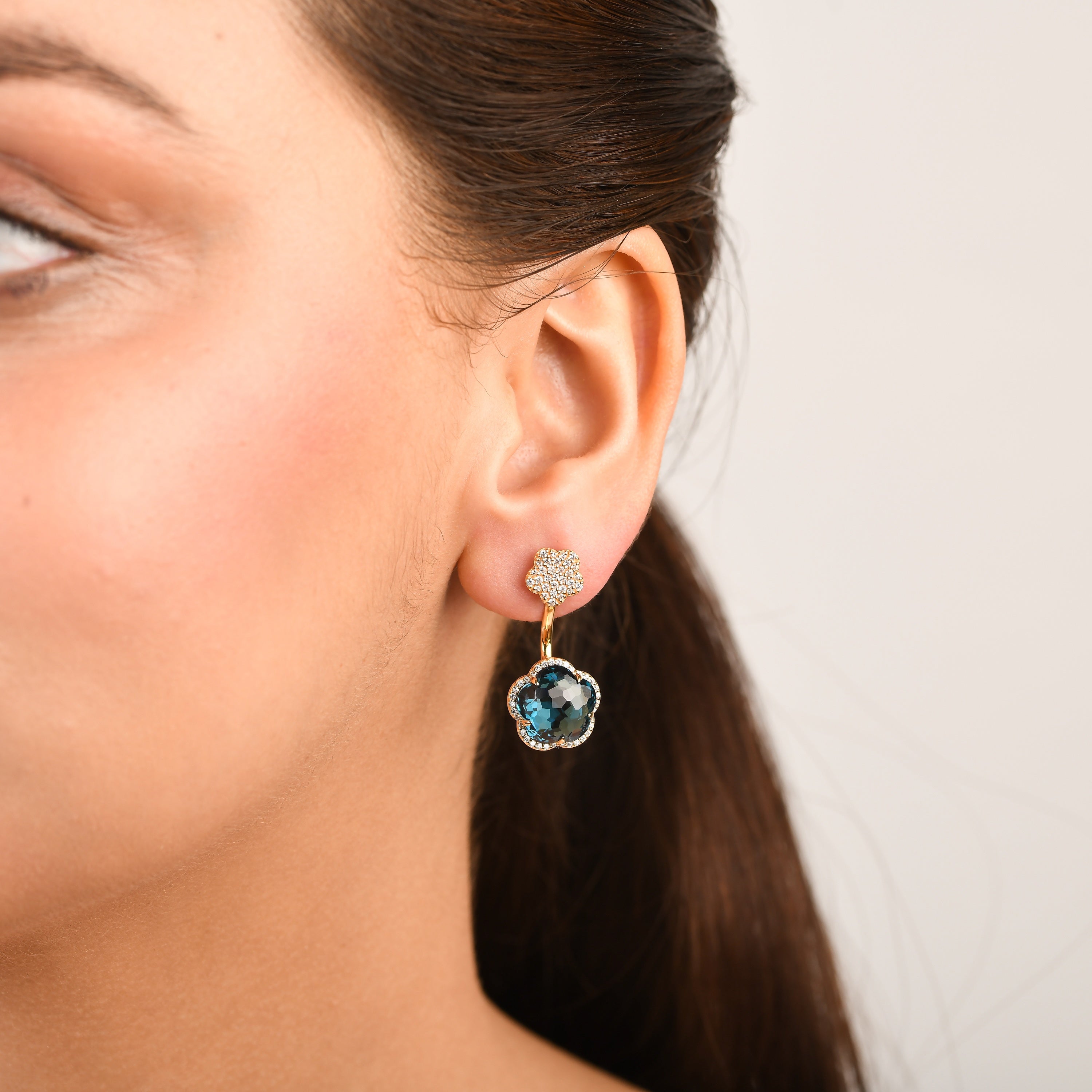 Bloom London Blue Gem Drop Earrings