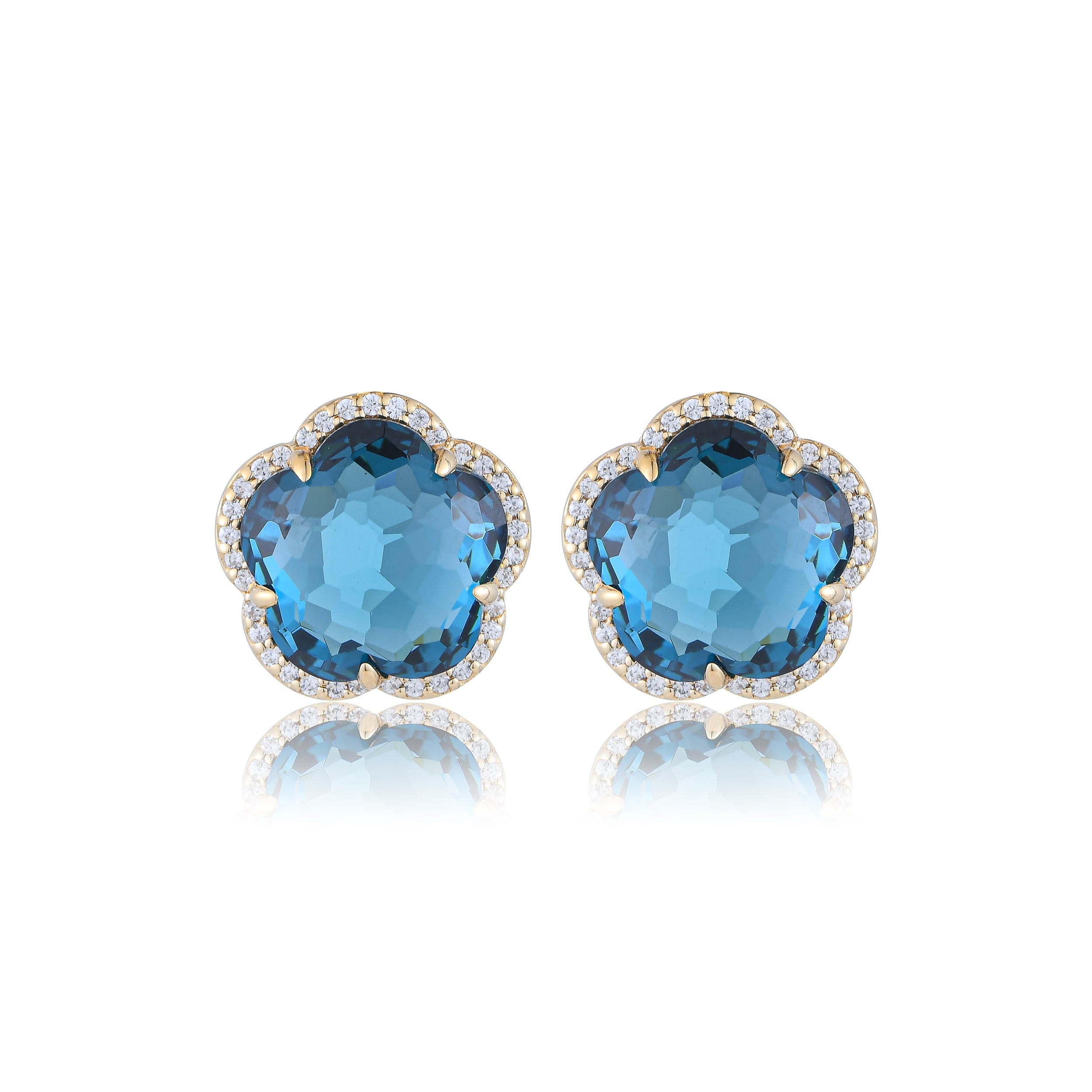 Bloom London Blue Gem Stud Earrings
