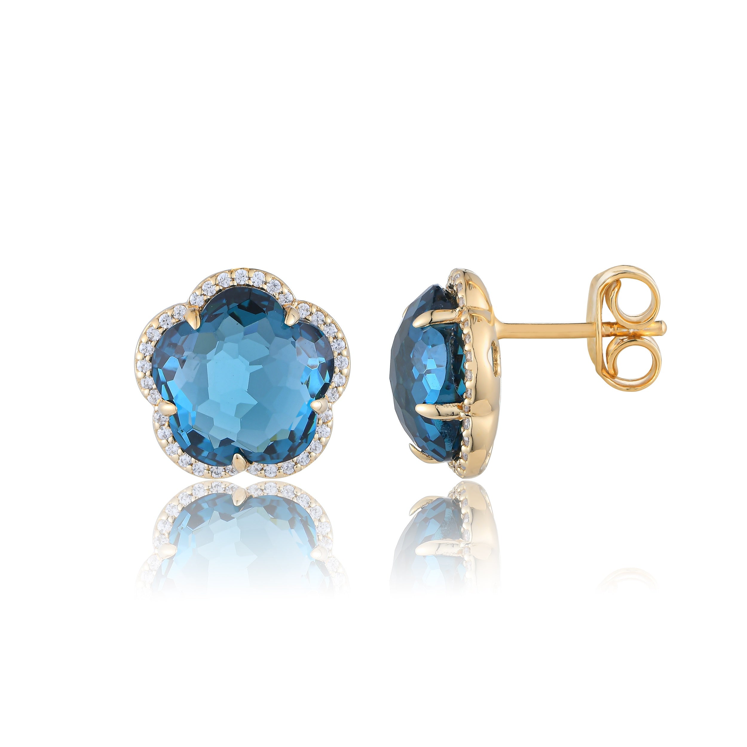 Bloom London Blue Gem Stud Earrings