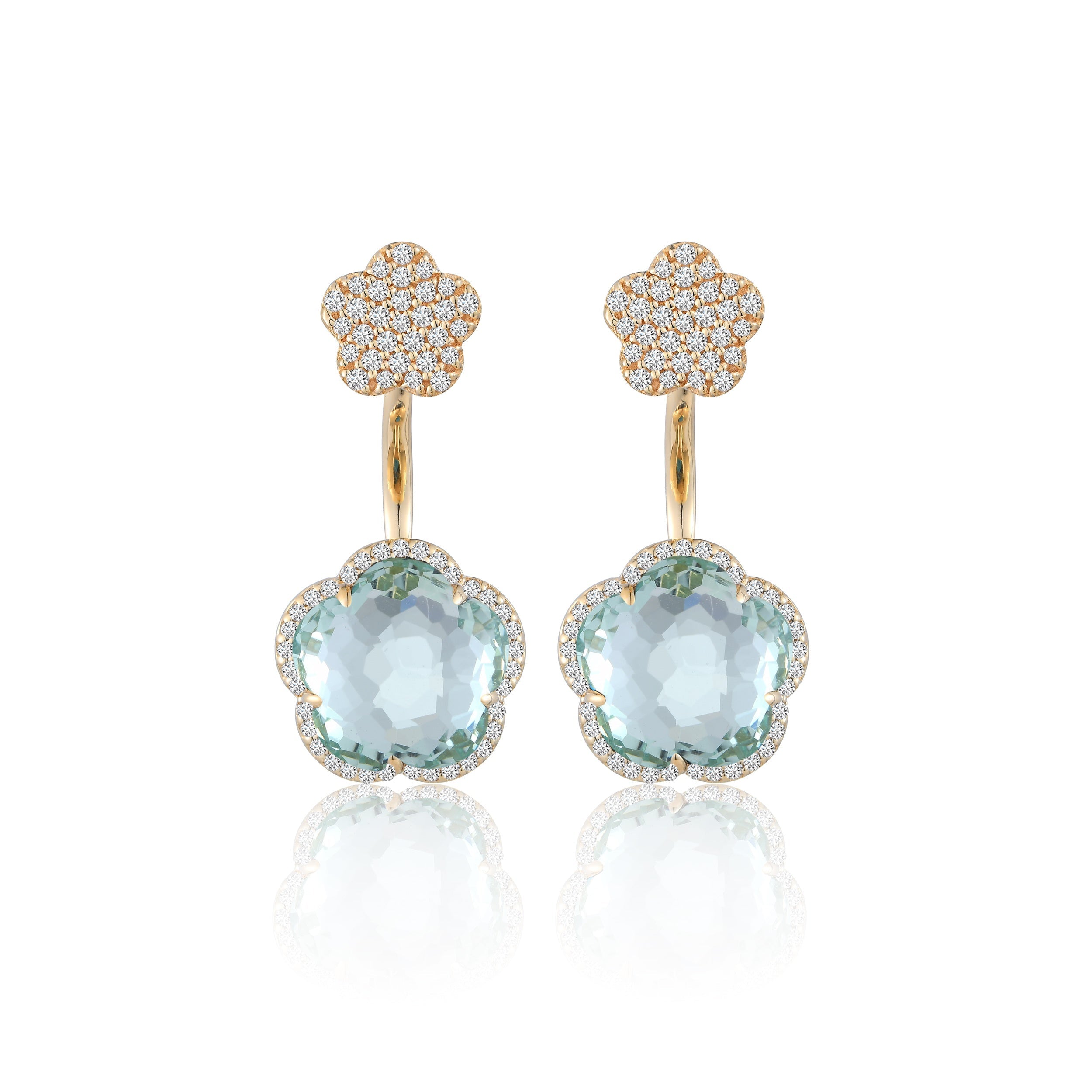 Bloom Prasiolite-Verre Drop Earrings