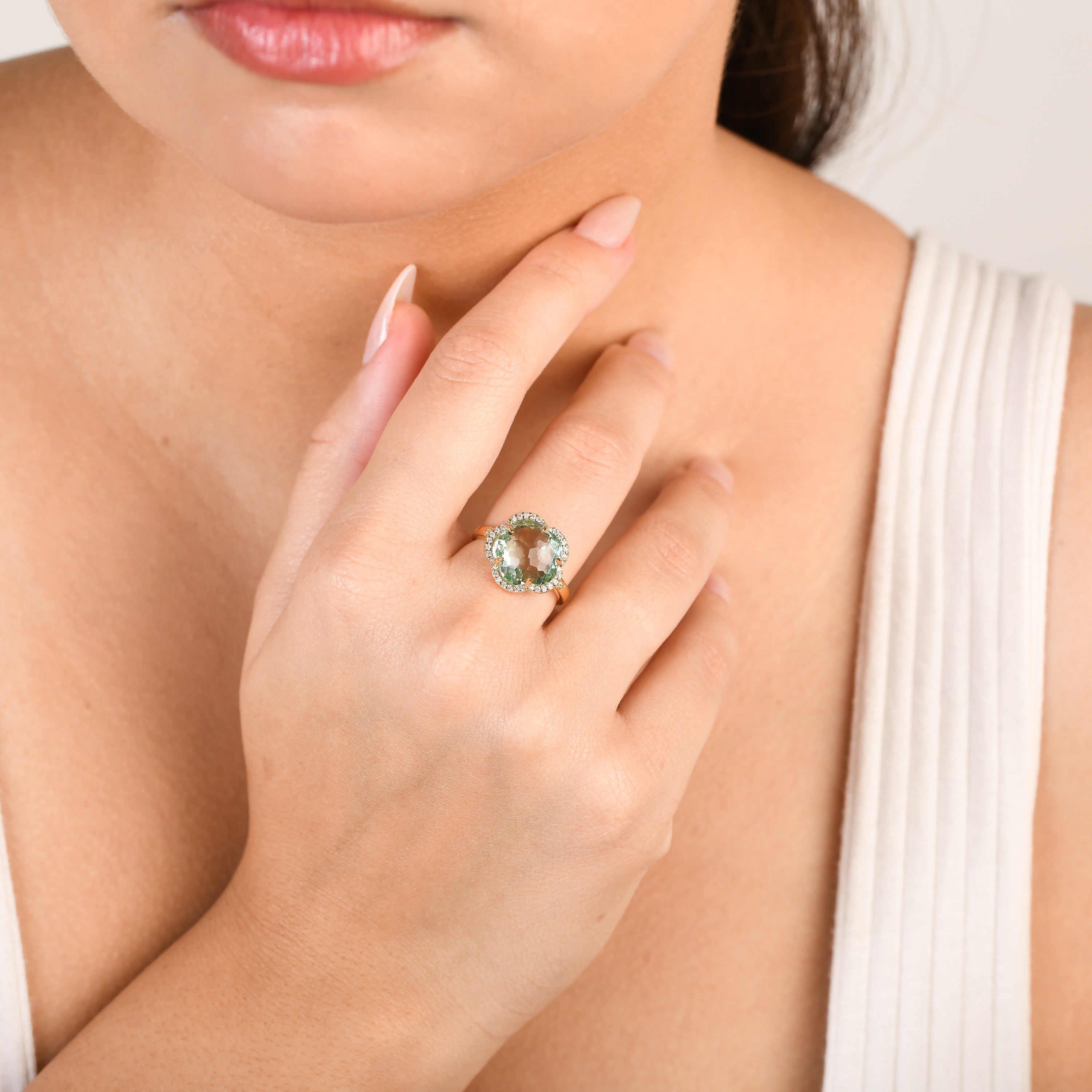 Bloom Prasiolite-Verre Ring