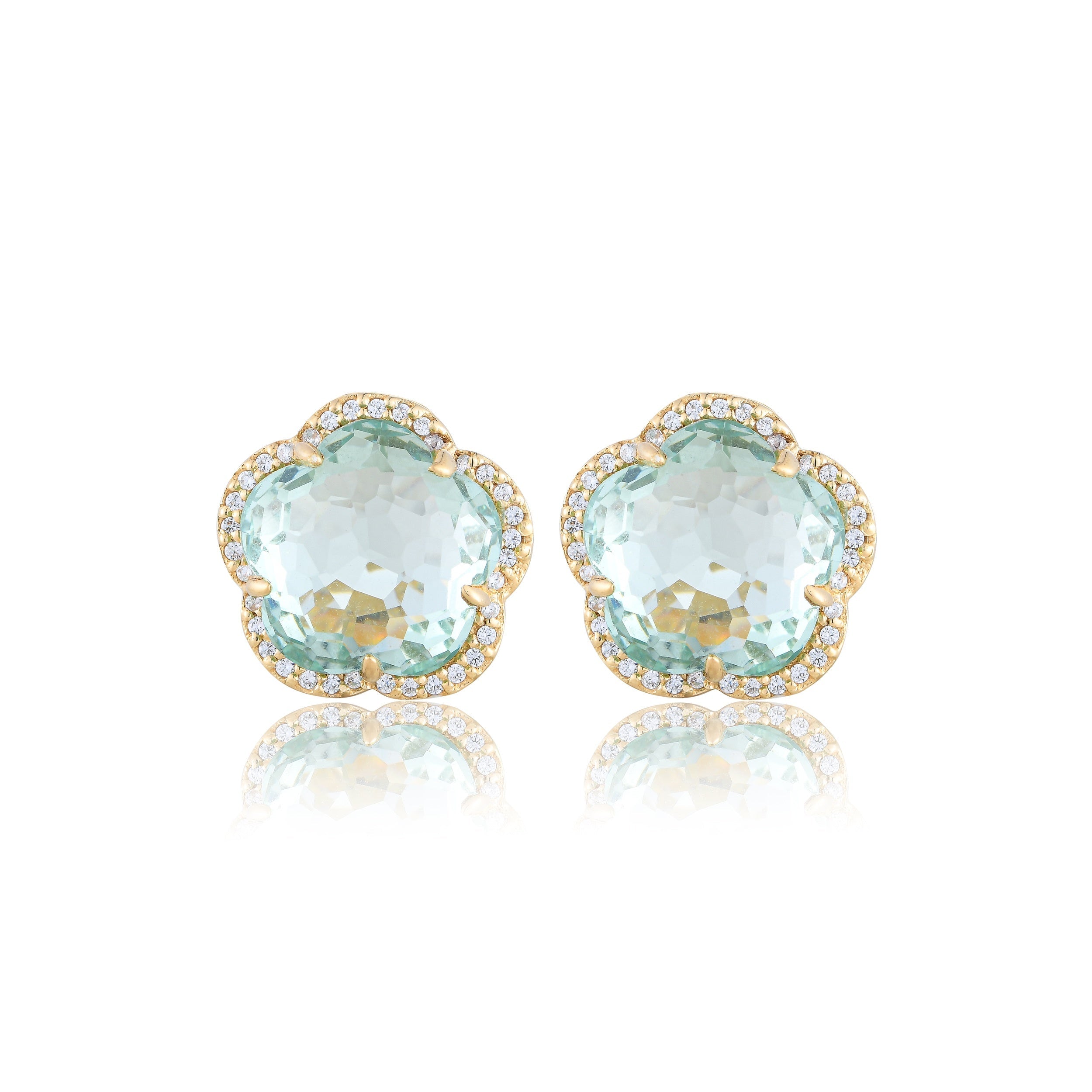 Bloom Prasiolite-Verre Stud Earrings