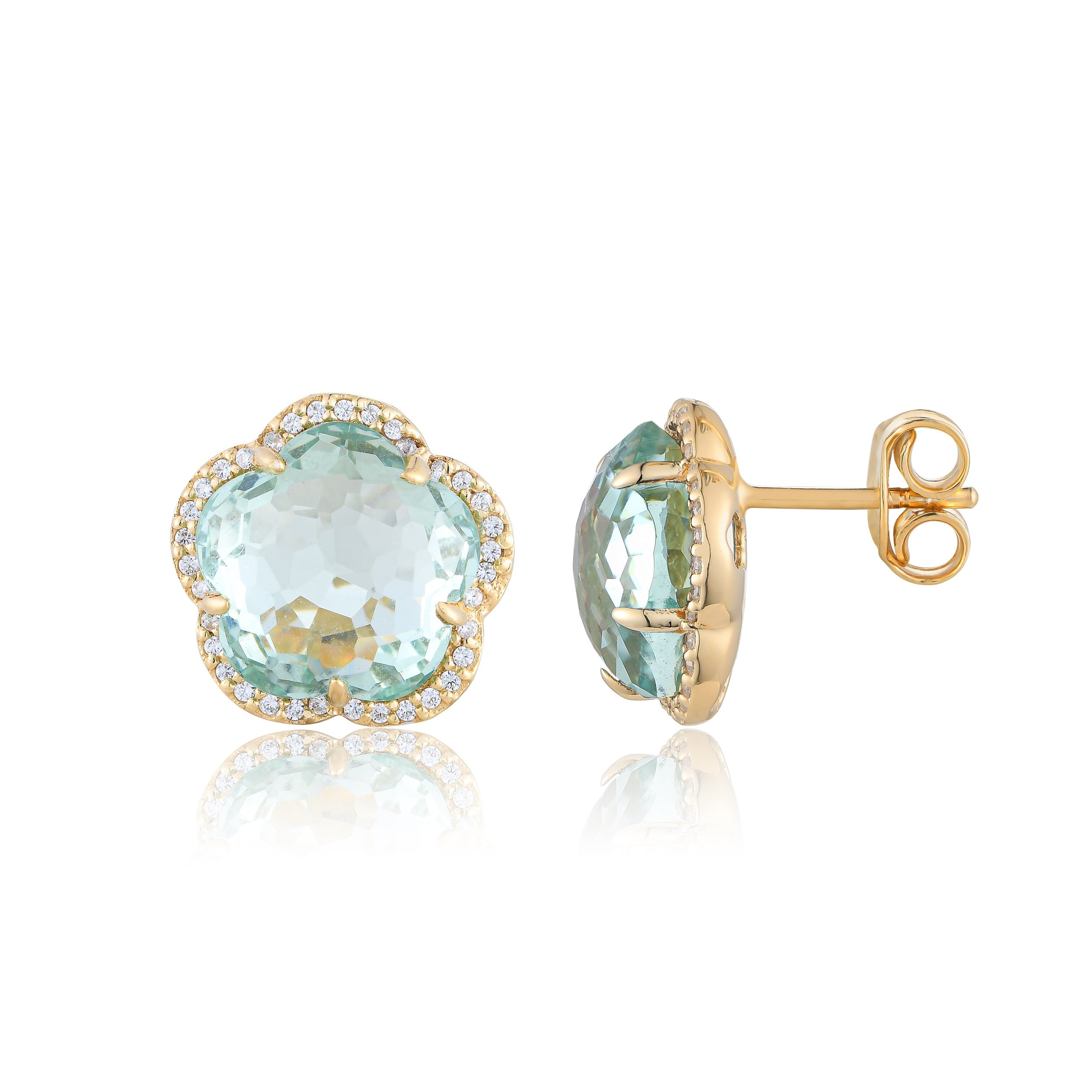 Bloom Prasiolite-Verre Stud Earrings