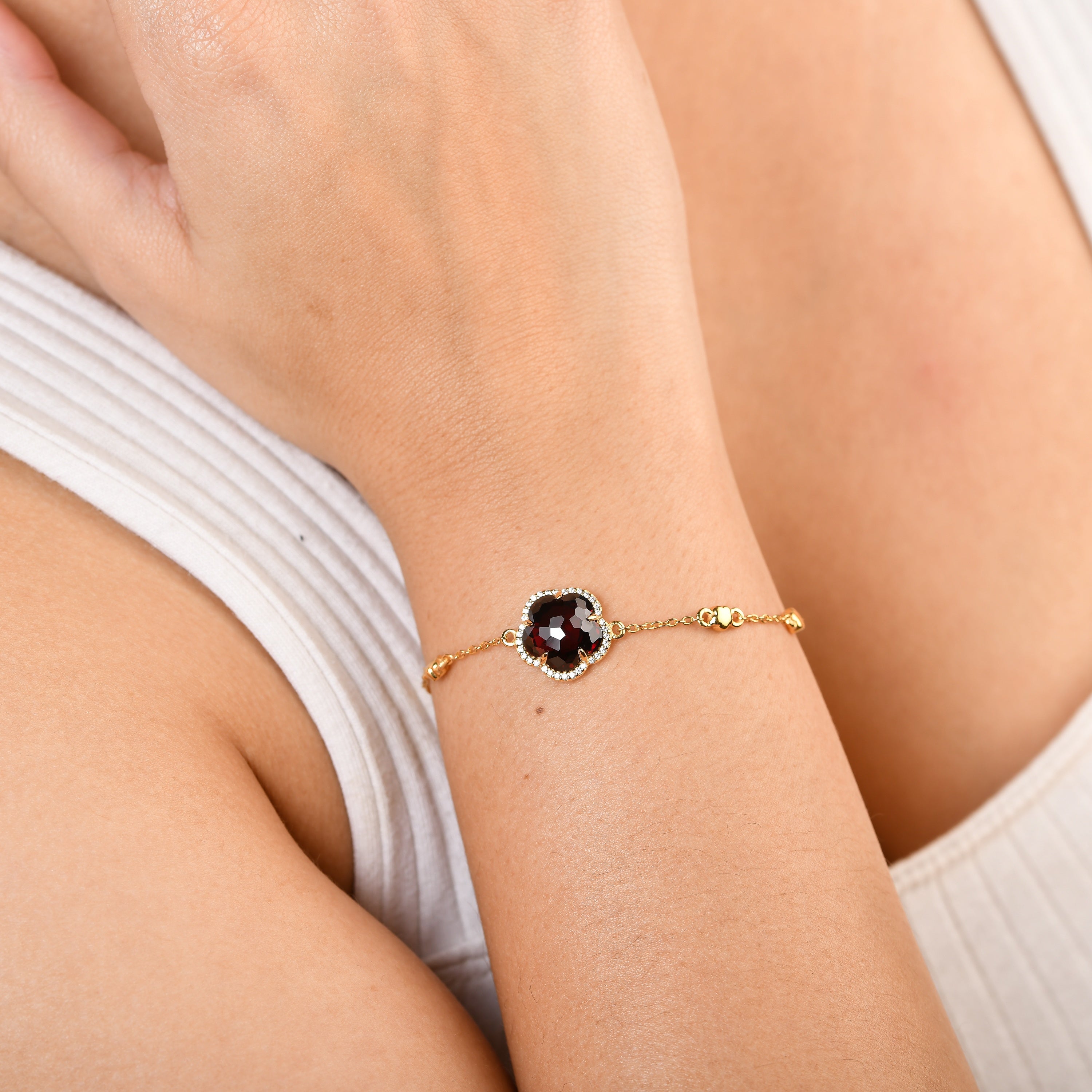 Bloom Red Garnet-Blaze Bracelet