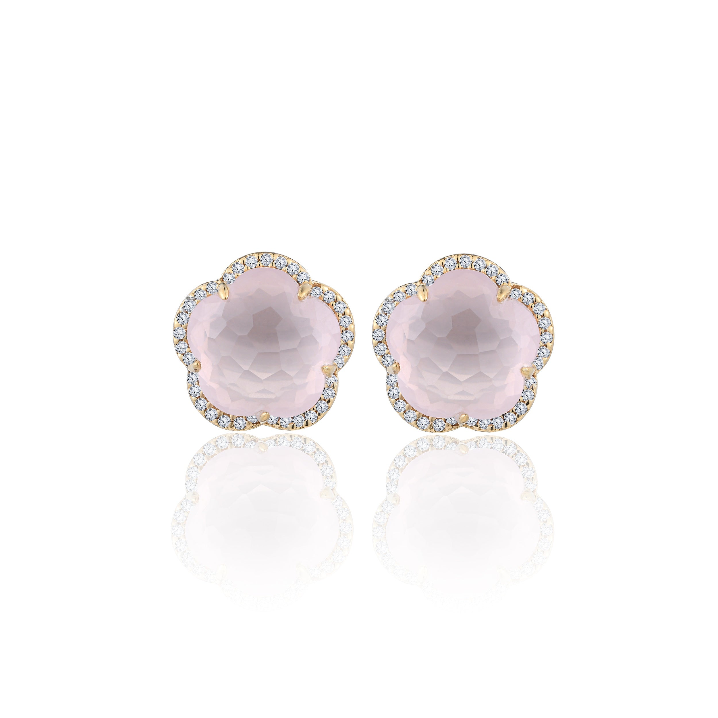 Bloom Rose Quartz Stud Earrings