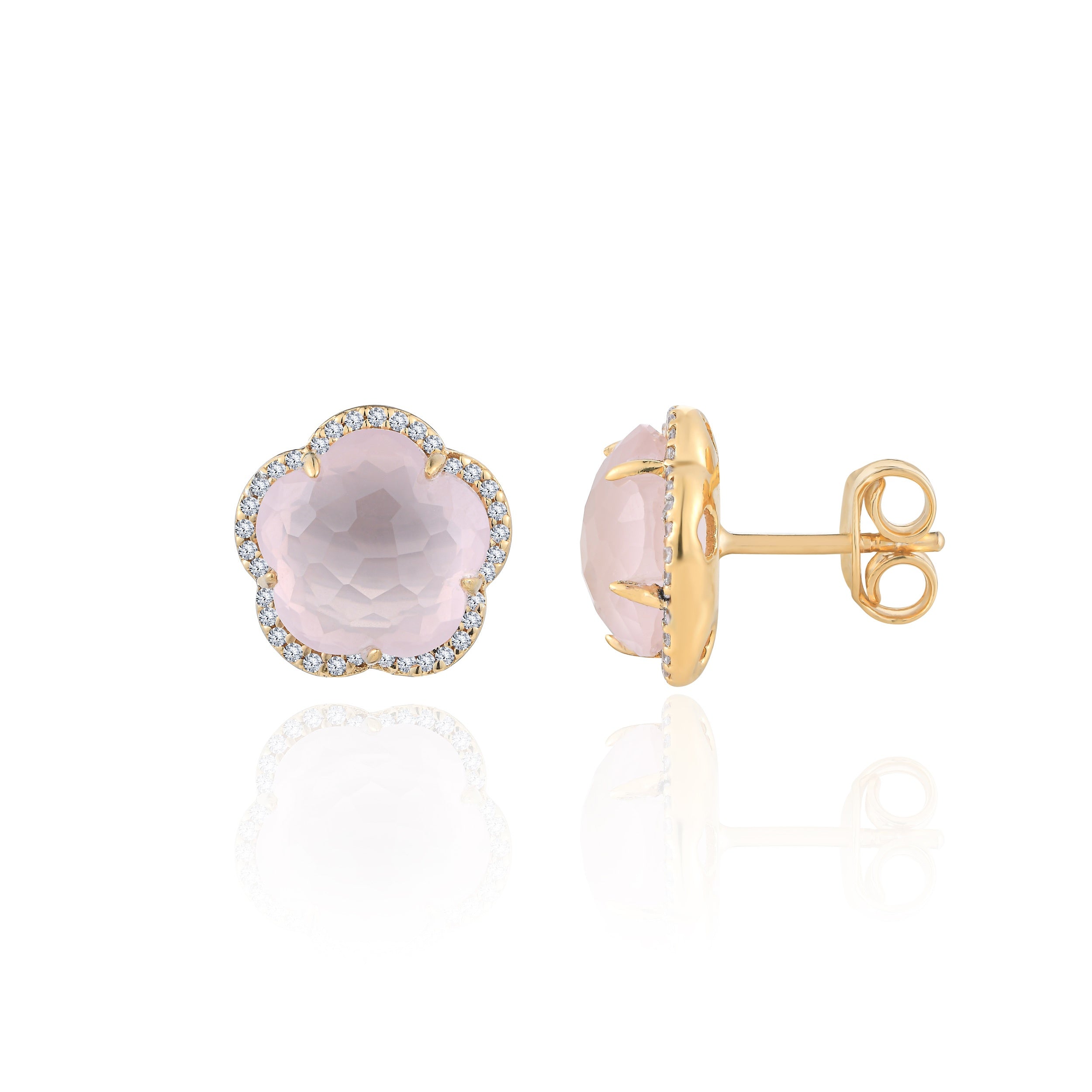 Bloom Rose Quartz Stud Earrings