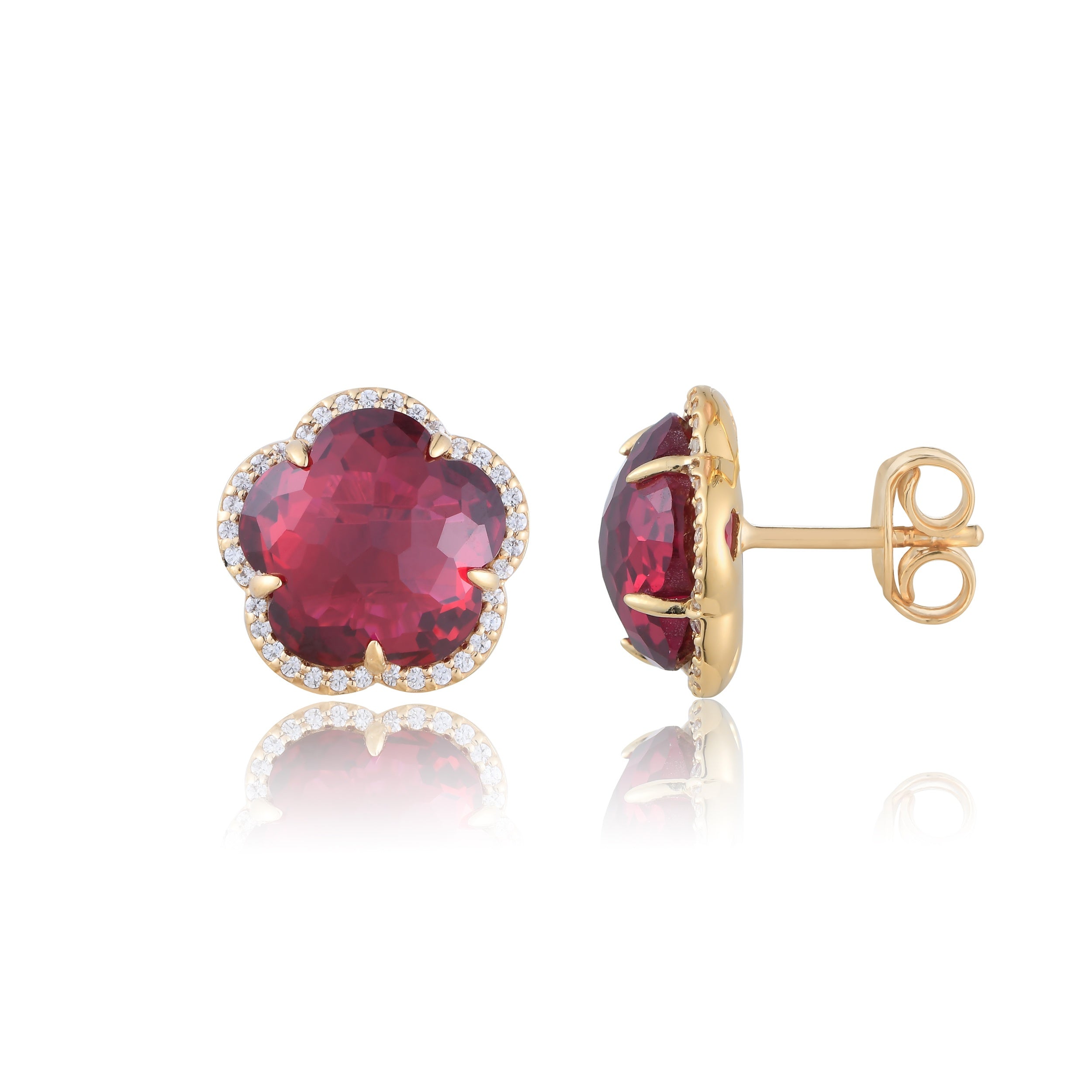 Bloom Ruby-Lume Stud Earrings