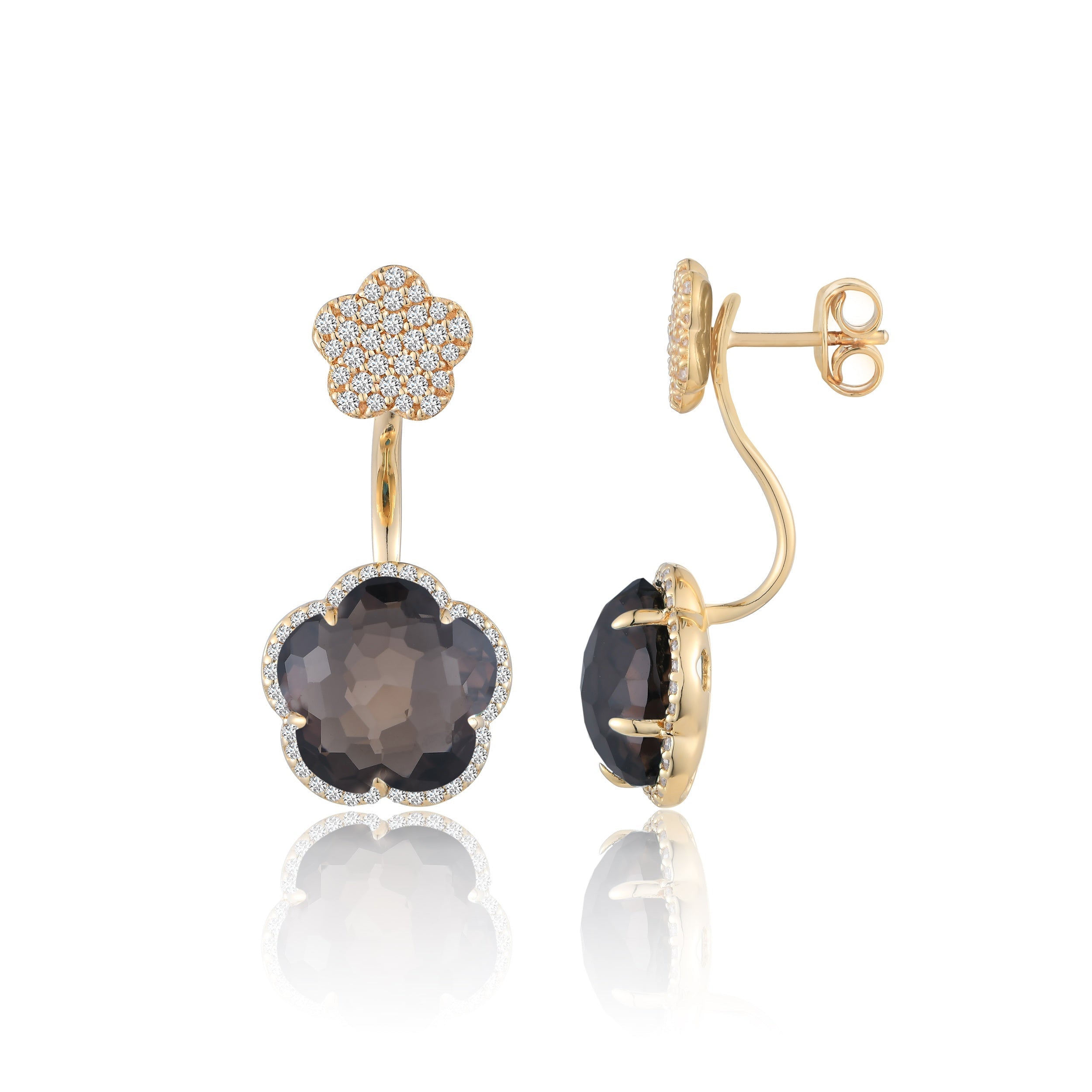Bloom Smoky Quartz Drop Earrings
