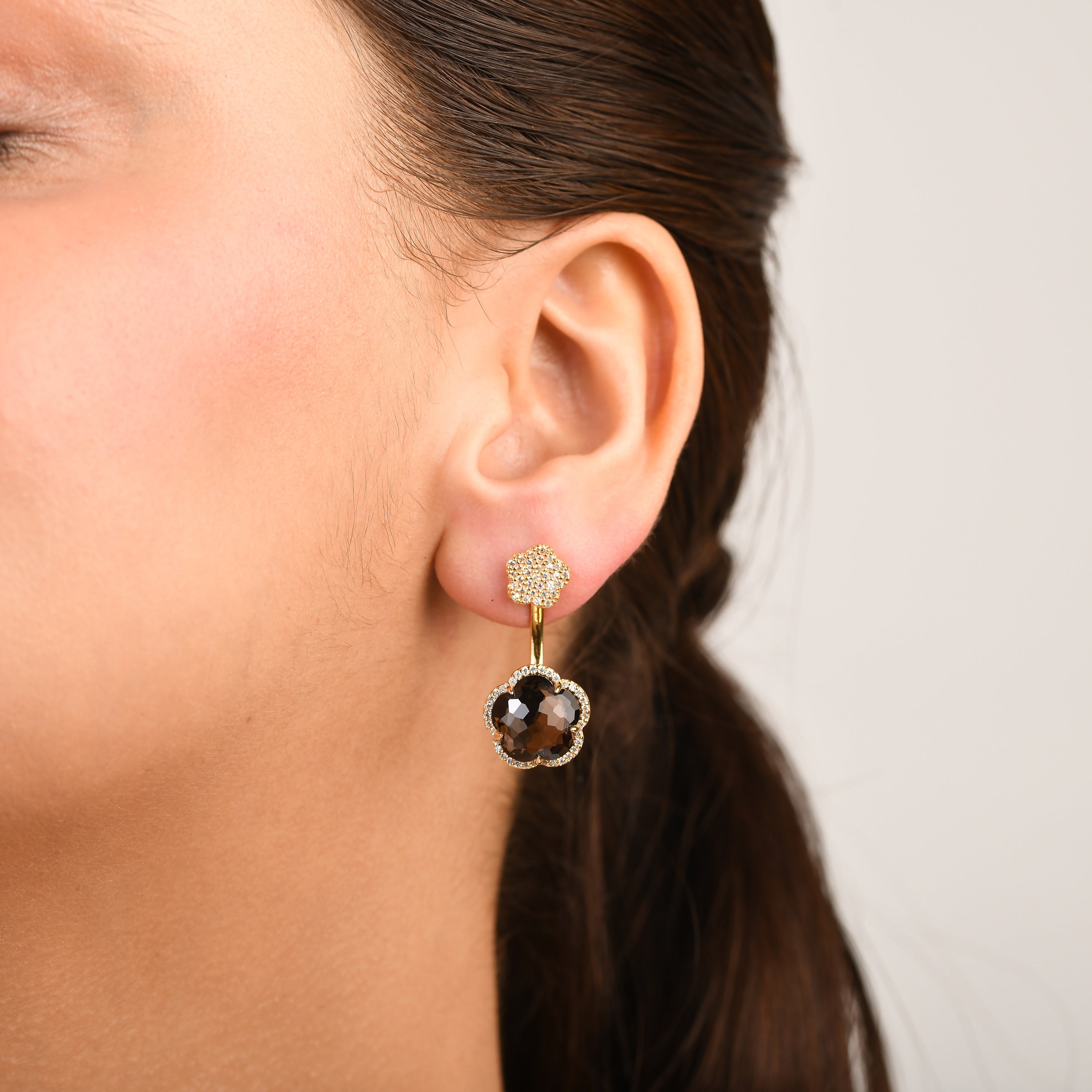 Bloom Smoky Quartz Drop Earrings