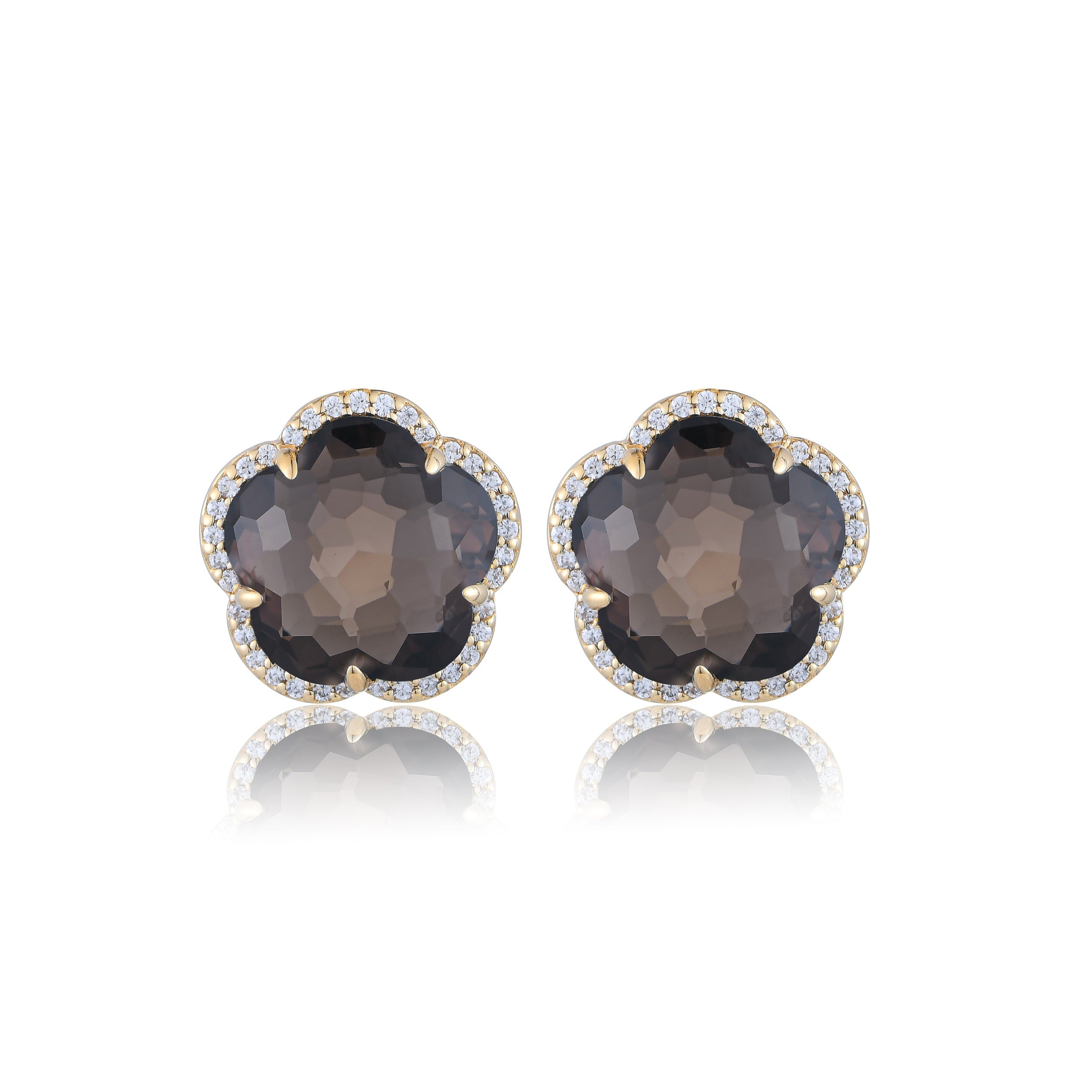 Bloom Smoky Quartz Stud Earrings