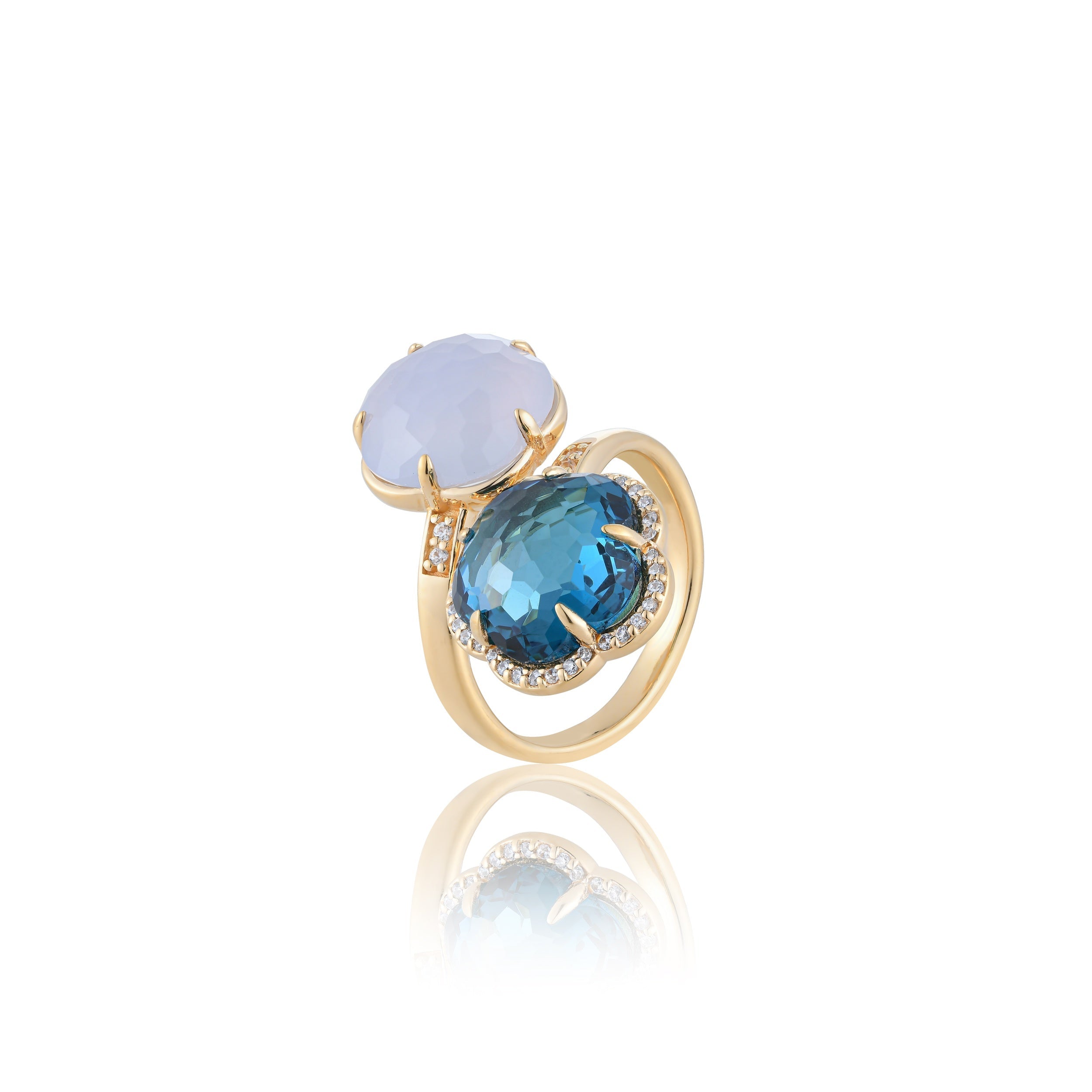 Bloom Twinstone Aqua Ring