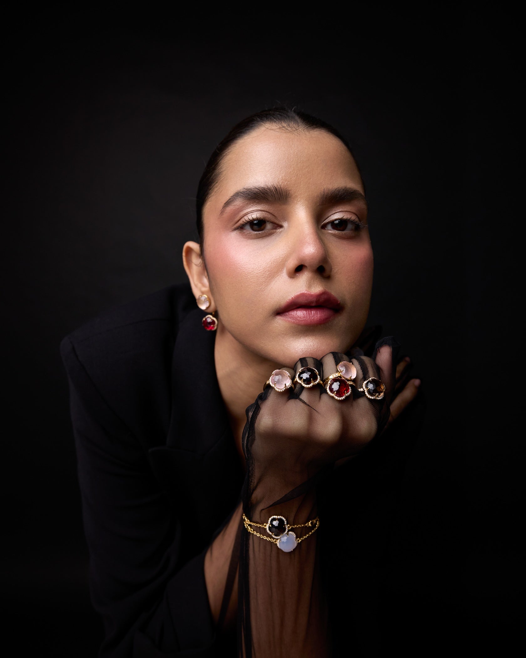 Bloom Red Garnet-Blaze Ring