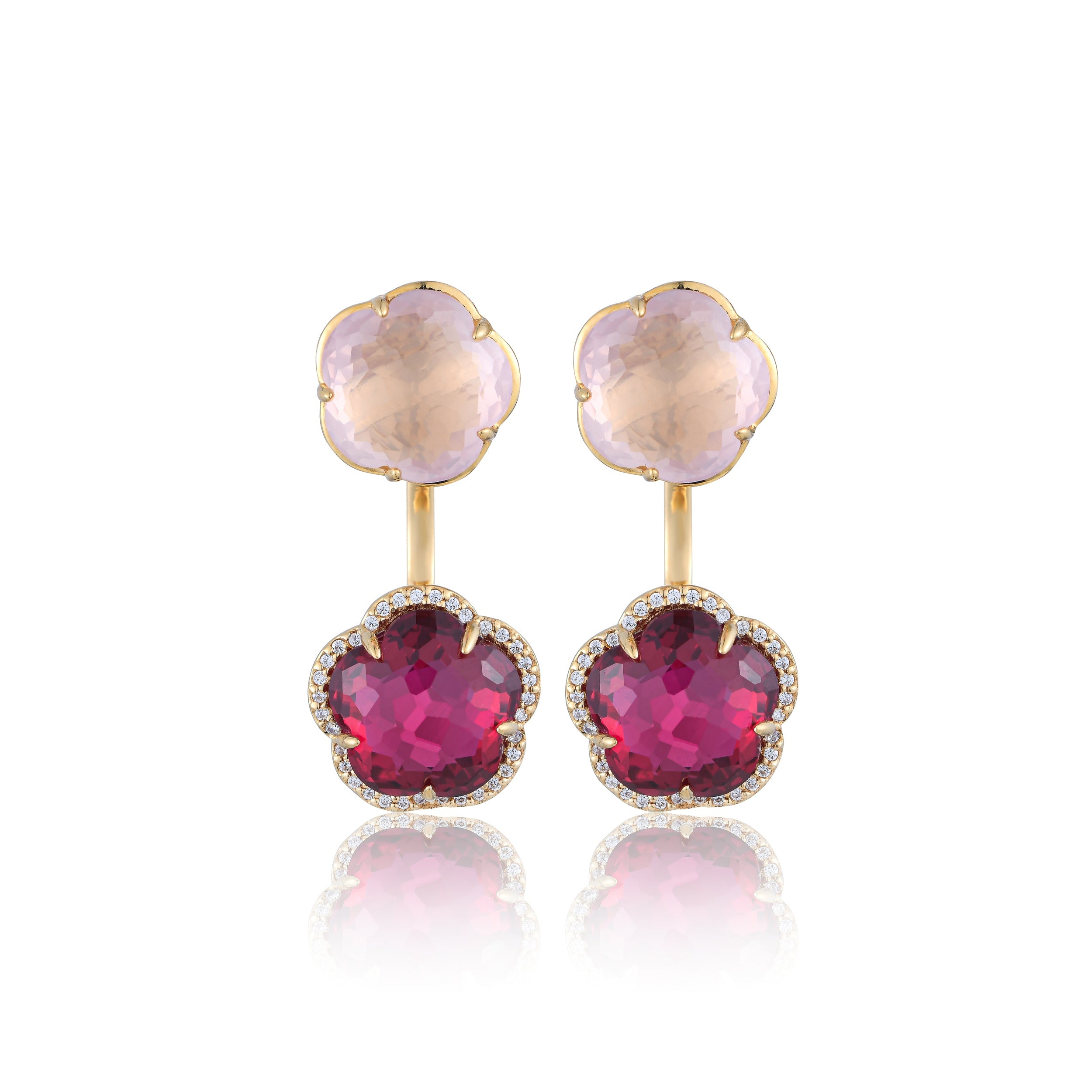 Bloom Twinstone Blush Drop Earrings