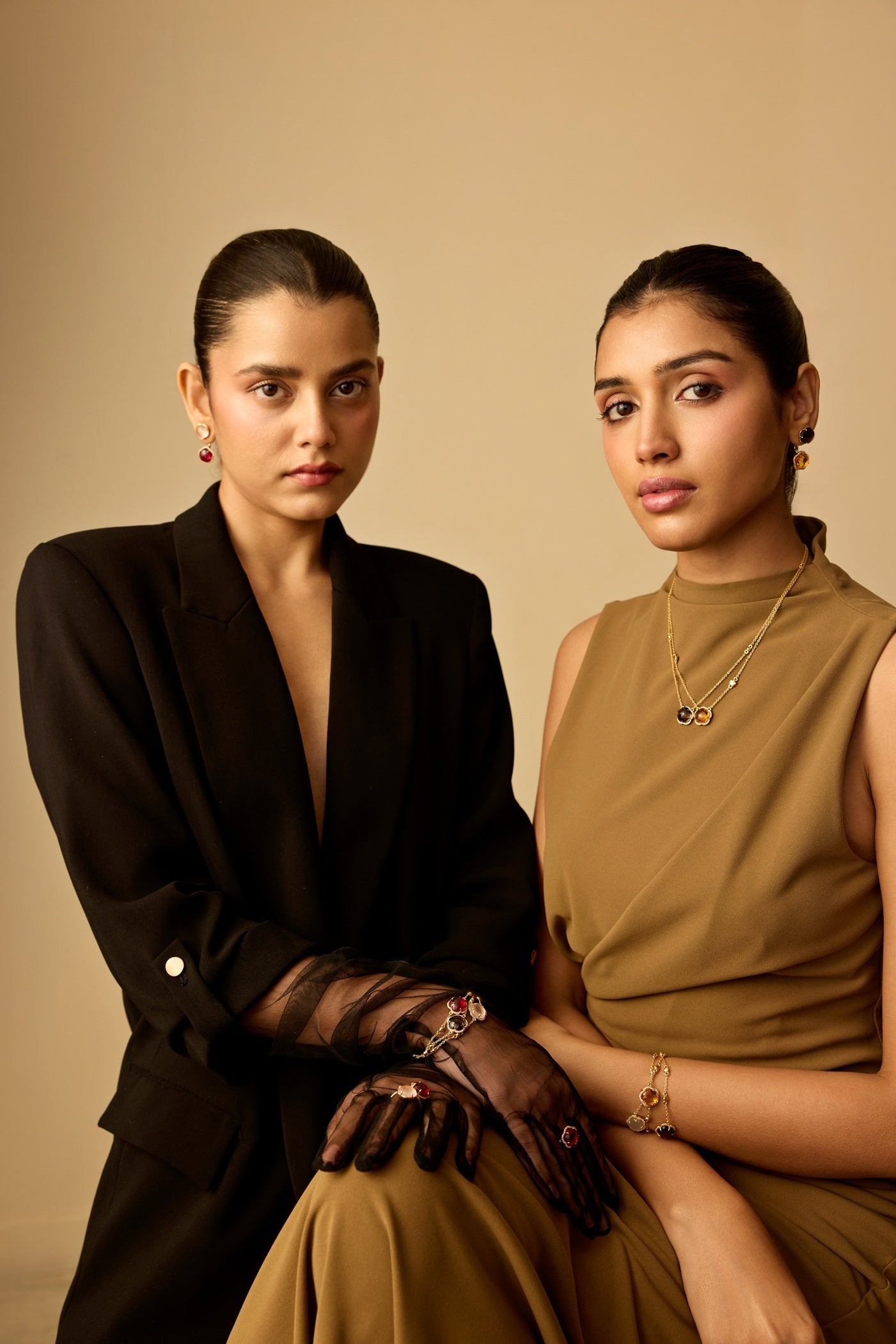 Bloom Twinstone Amber Drop Earrings