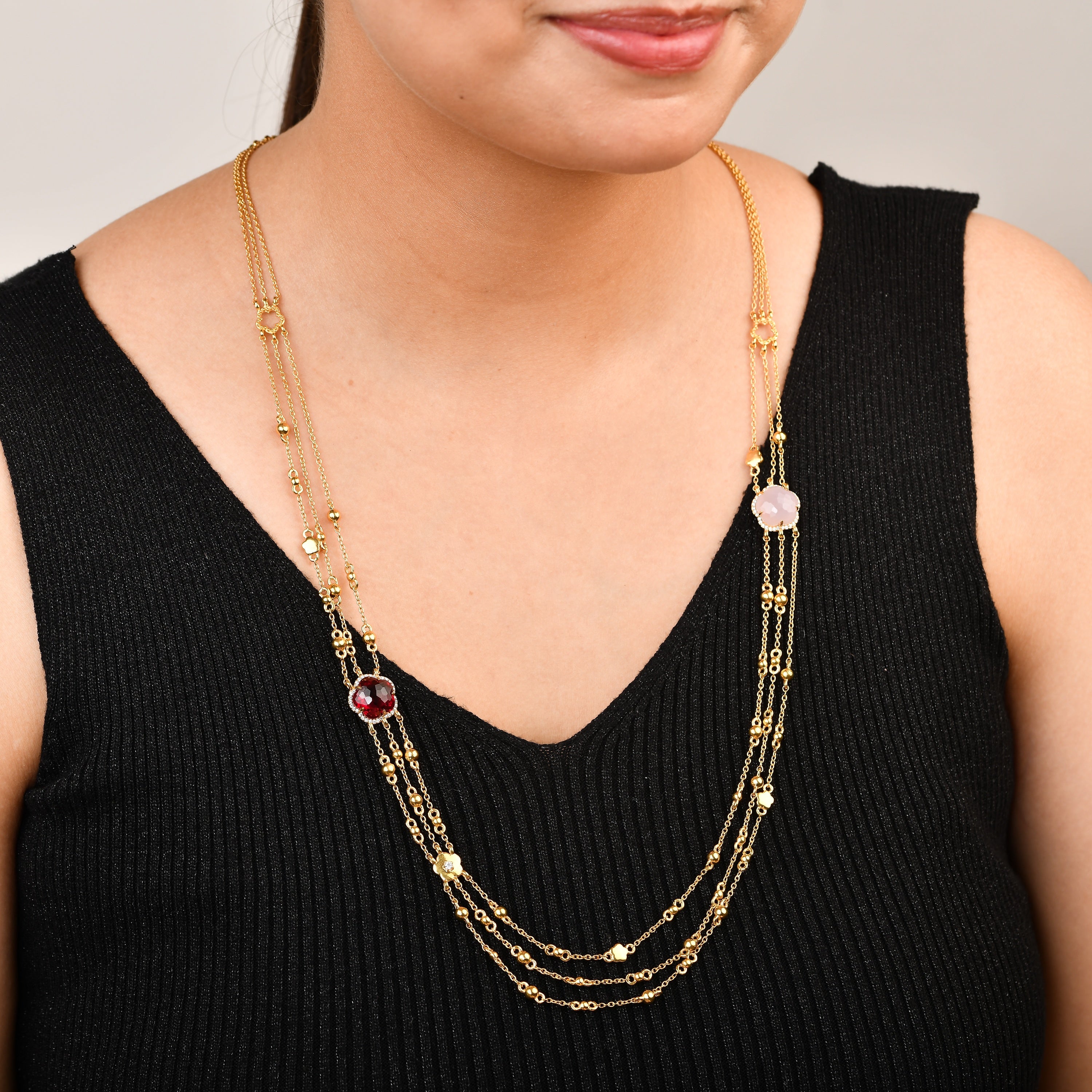 Bloom Twinstone Blush Necklace