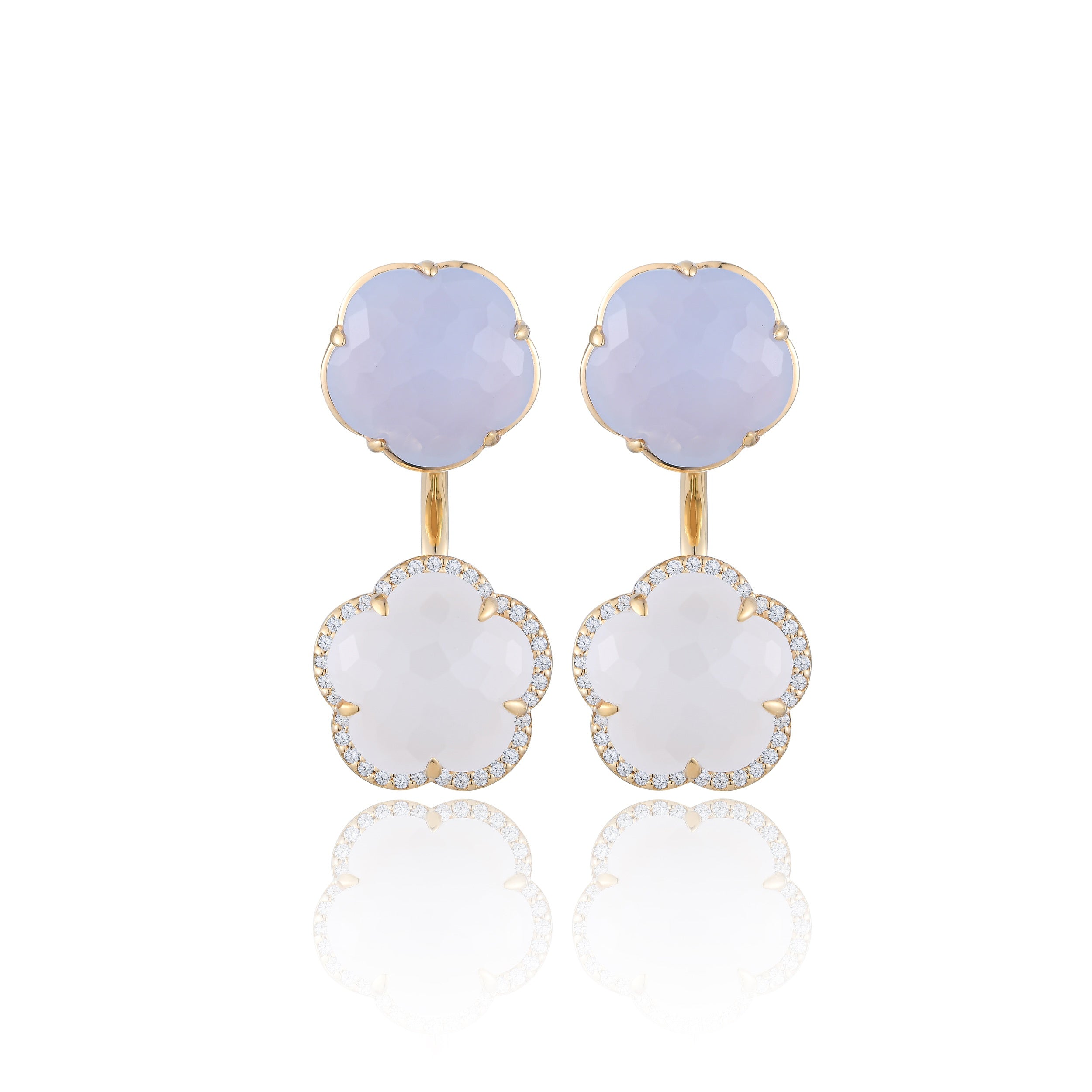 Bloom Twinstone Cloud Drop Earrings