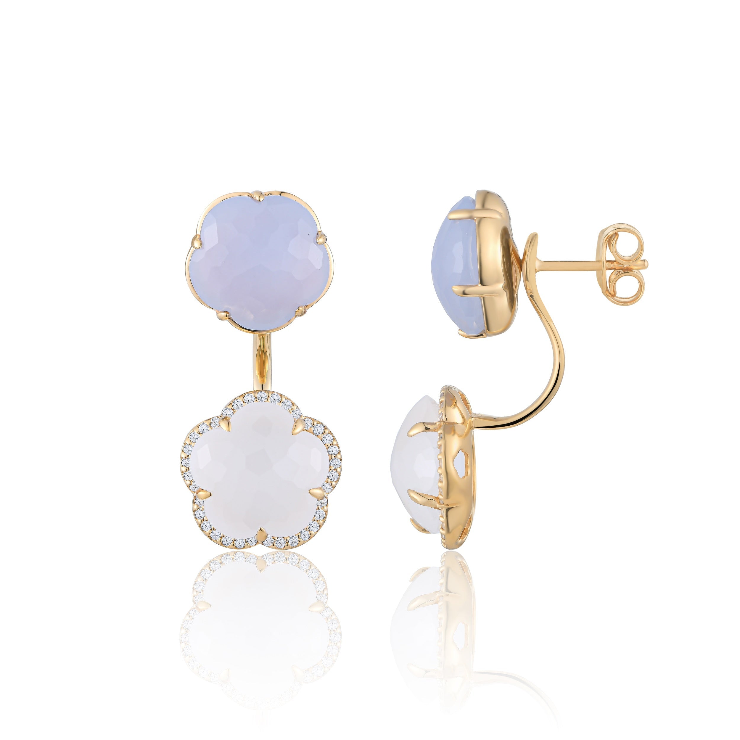 Bloom Twinstone Cloud Drop Earrings