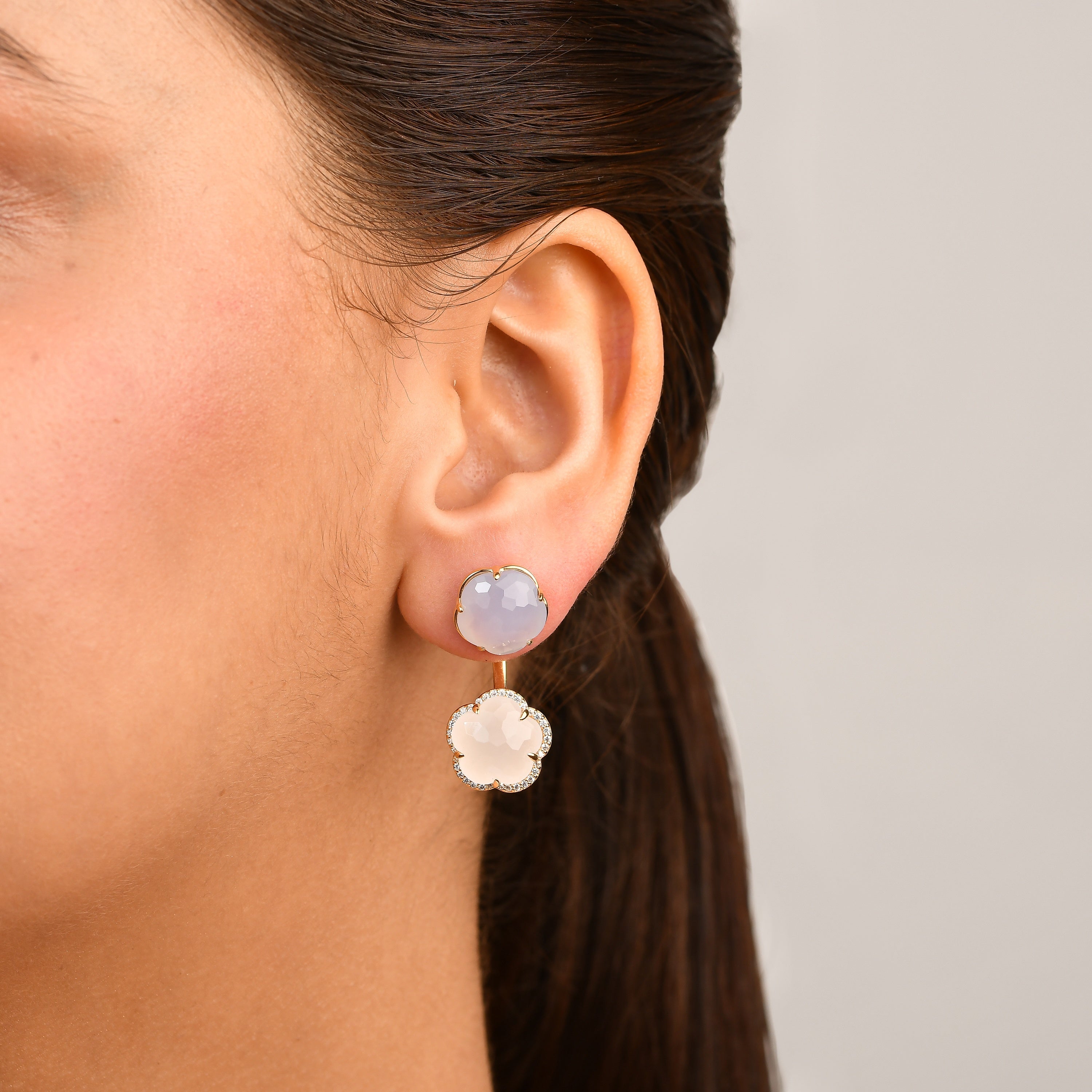 Bloom Twinstone Cloud Drop Earrings