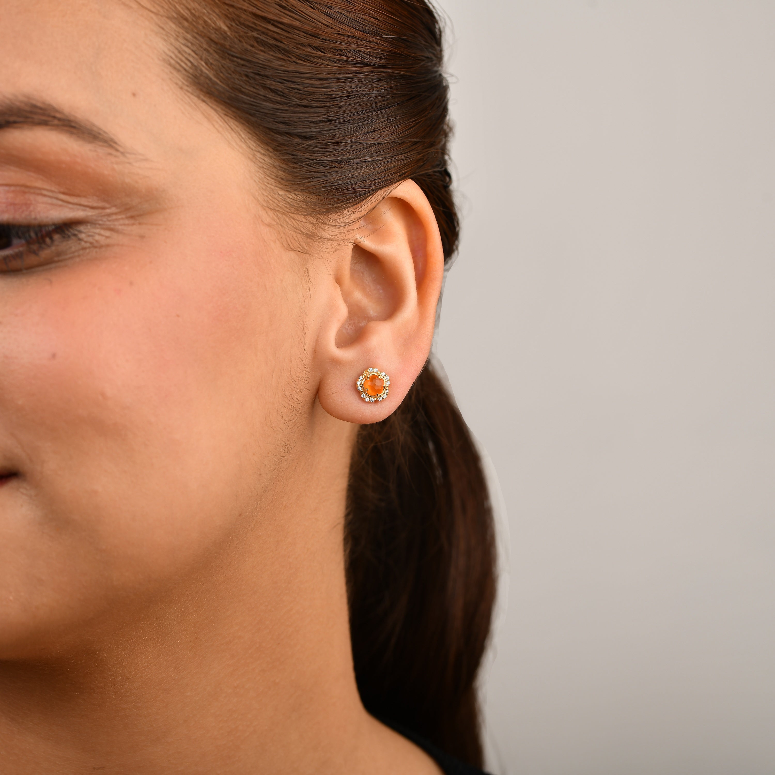 Blossom Carnelian Stud Earrings