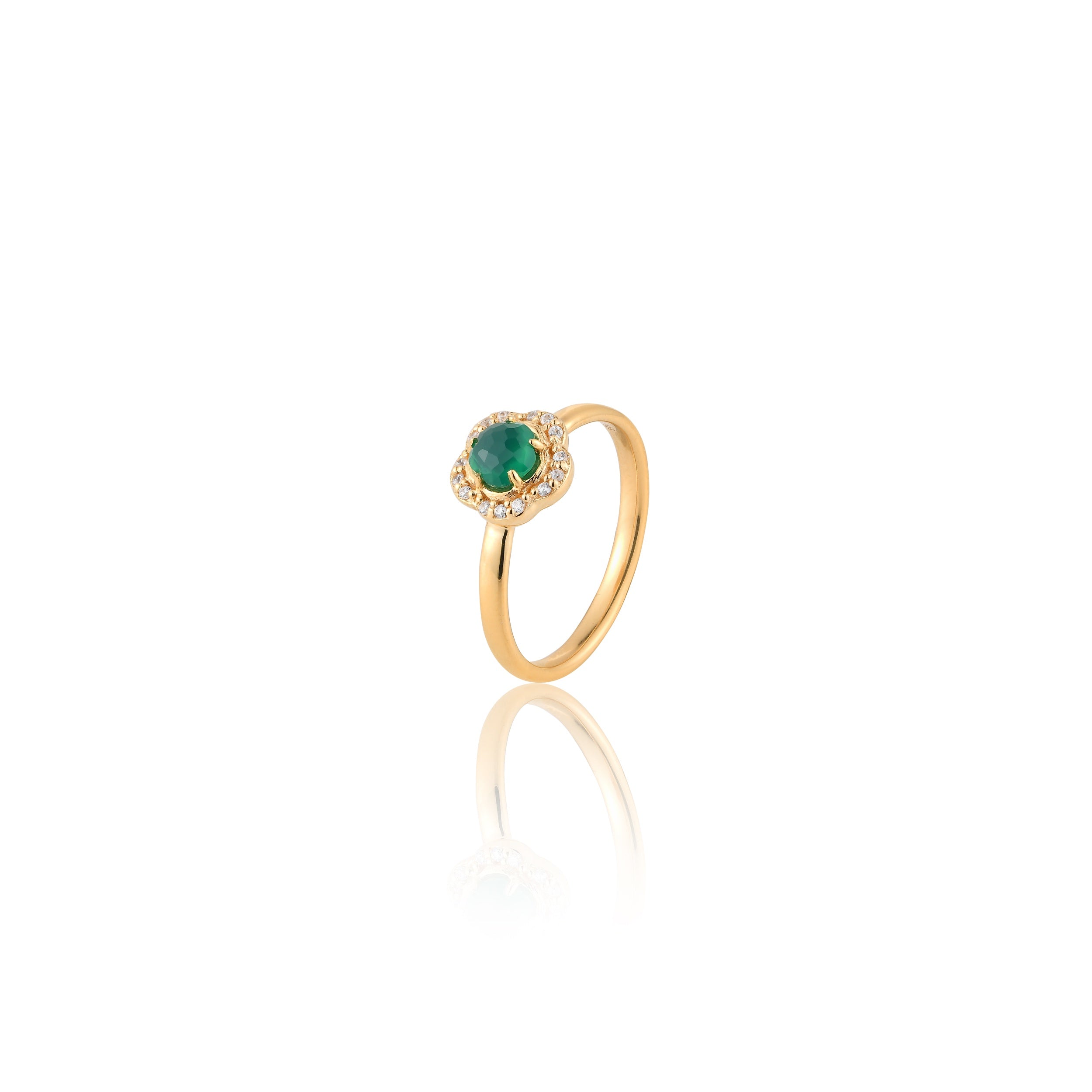 Blossom Green Agate Ring