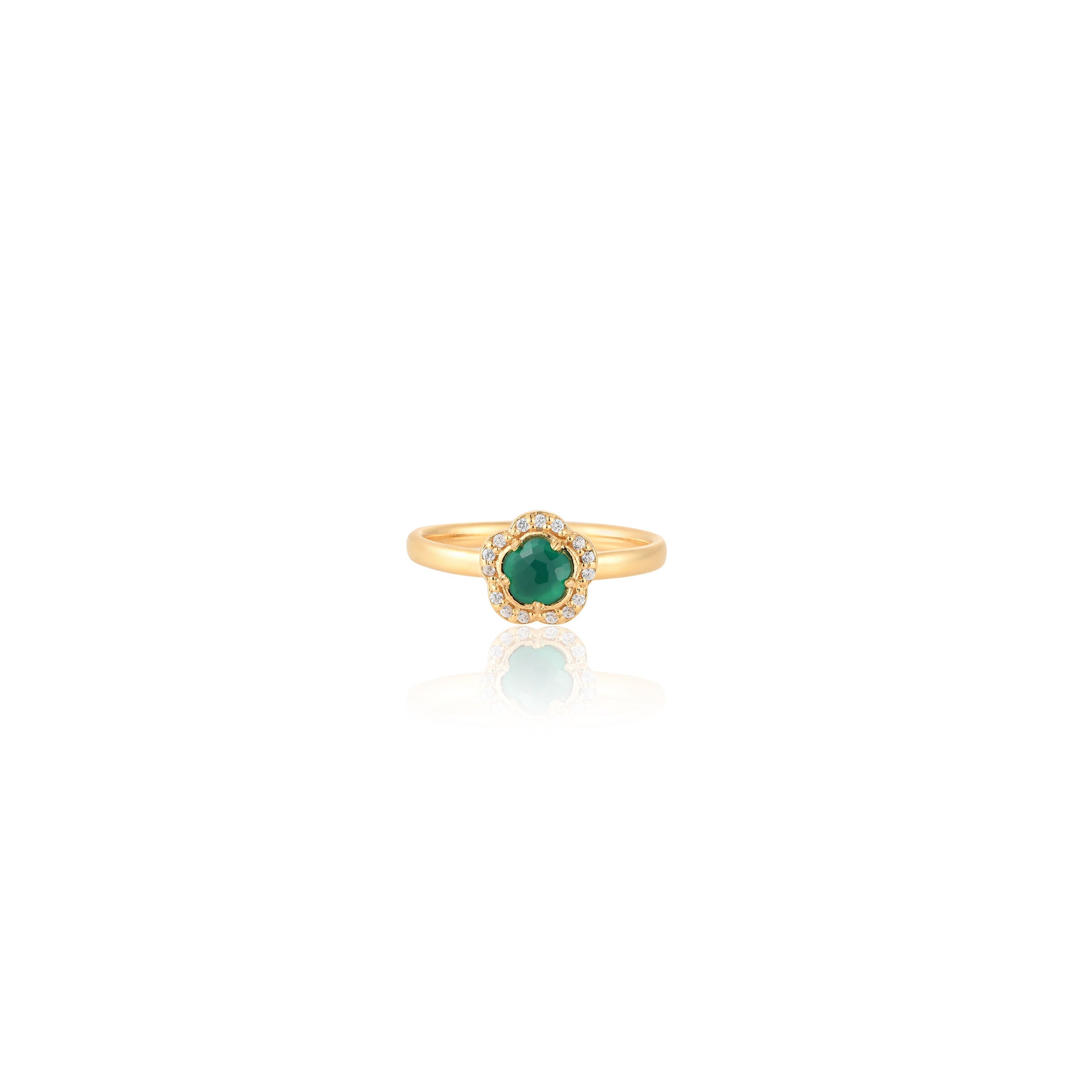 Blossom Green Agate Ring
