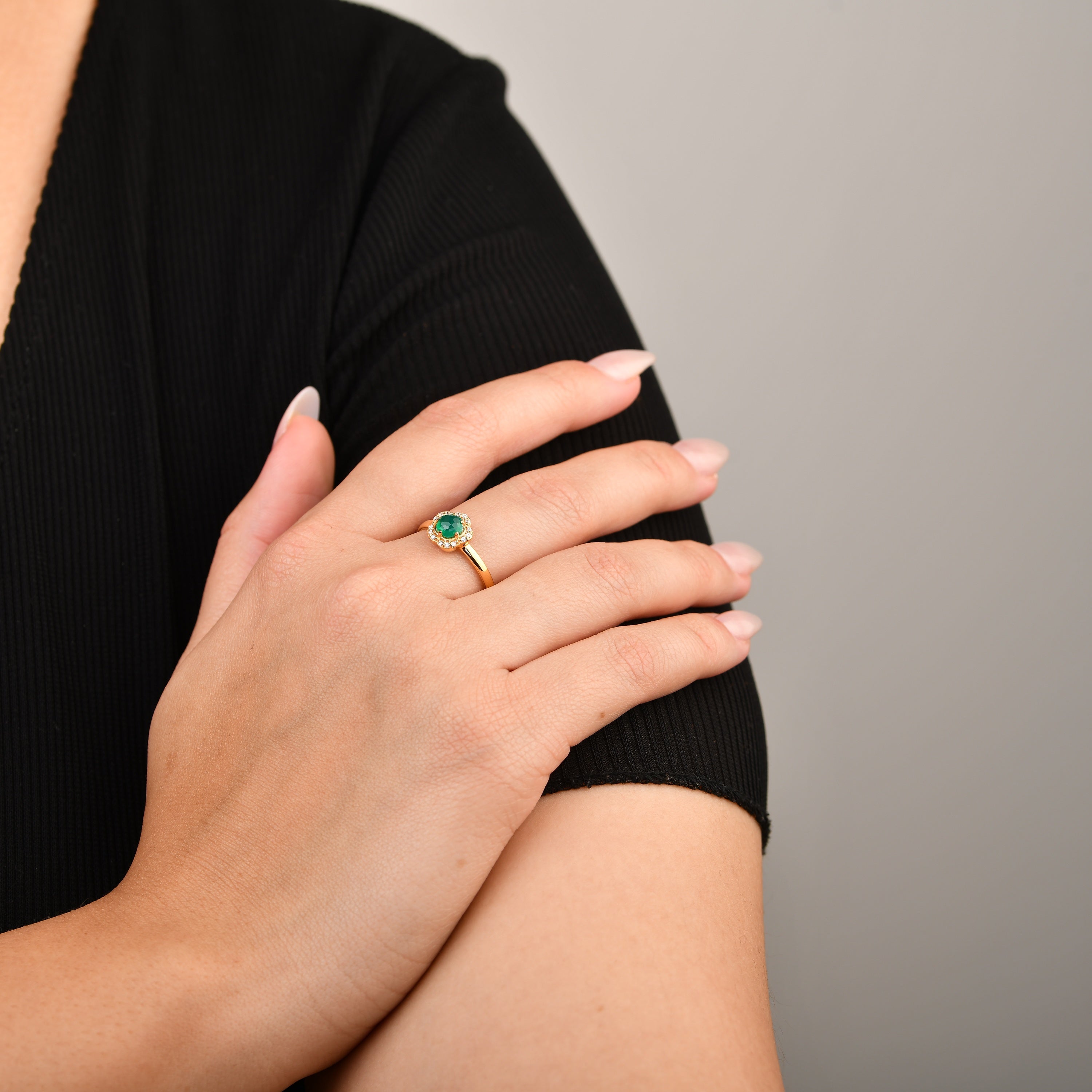 Blossom Green Agate Ring