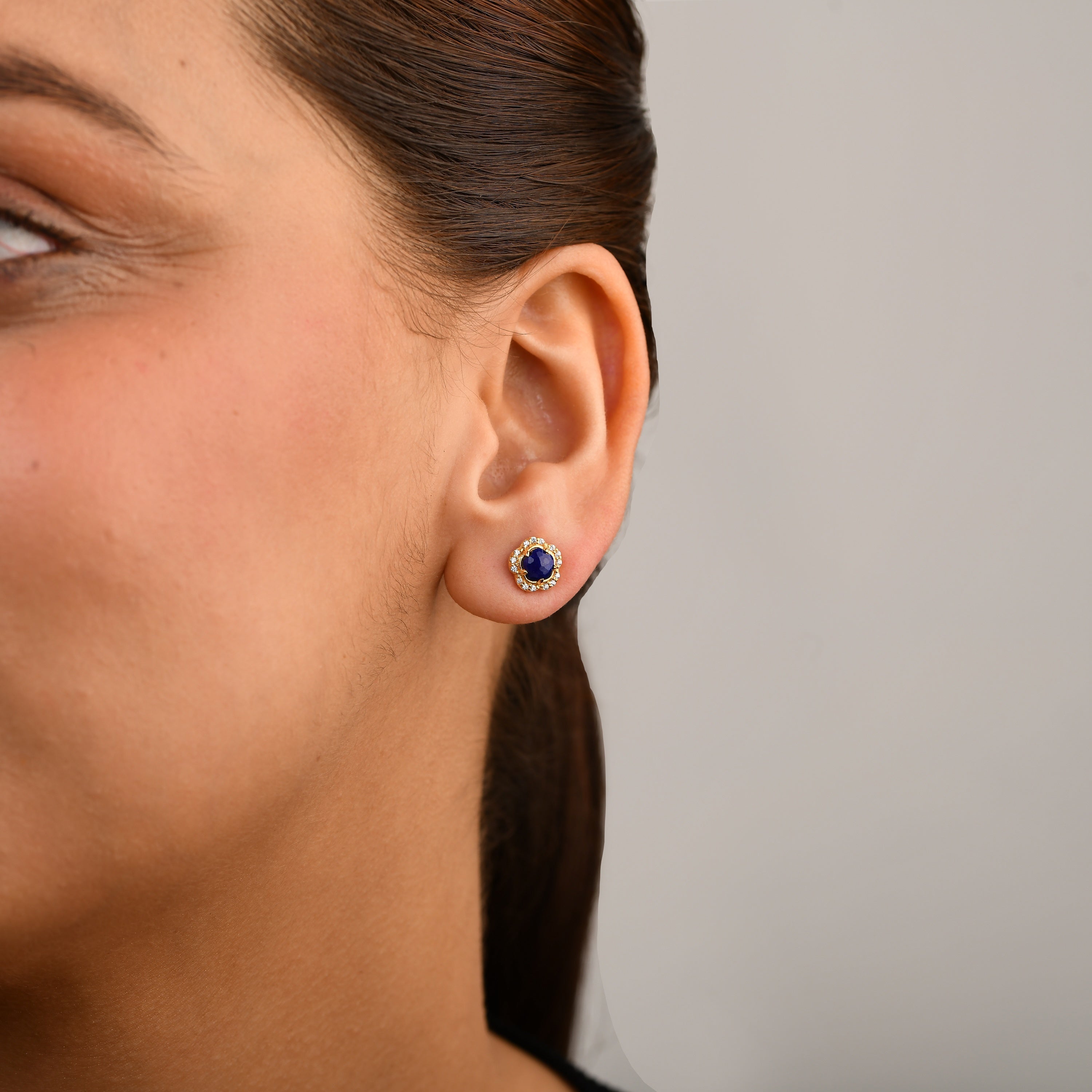 Blossom Lapis Lazuli Stud Earrings