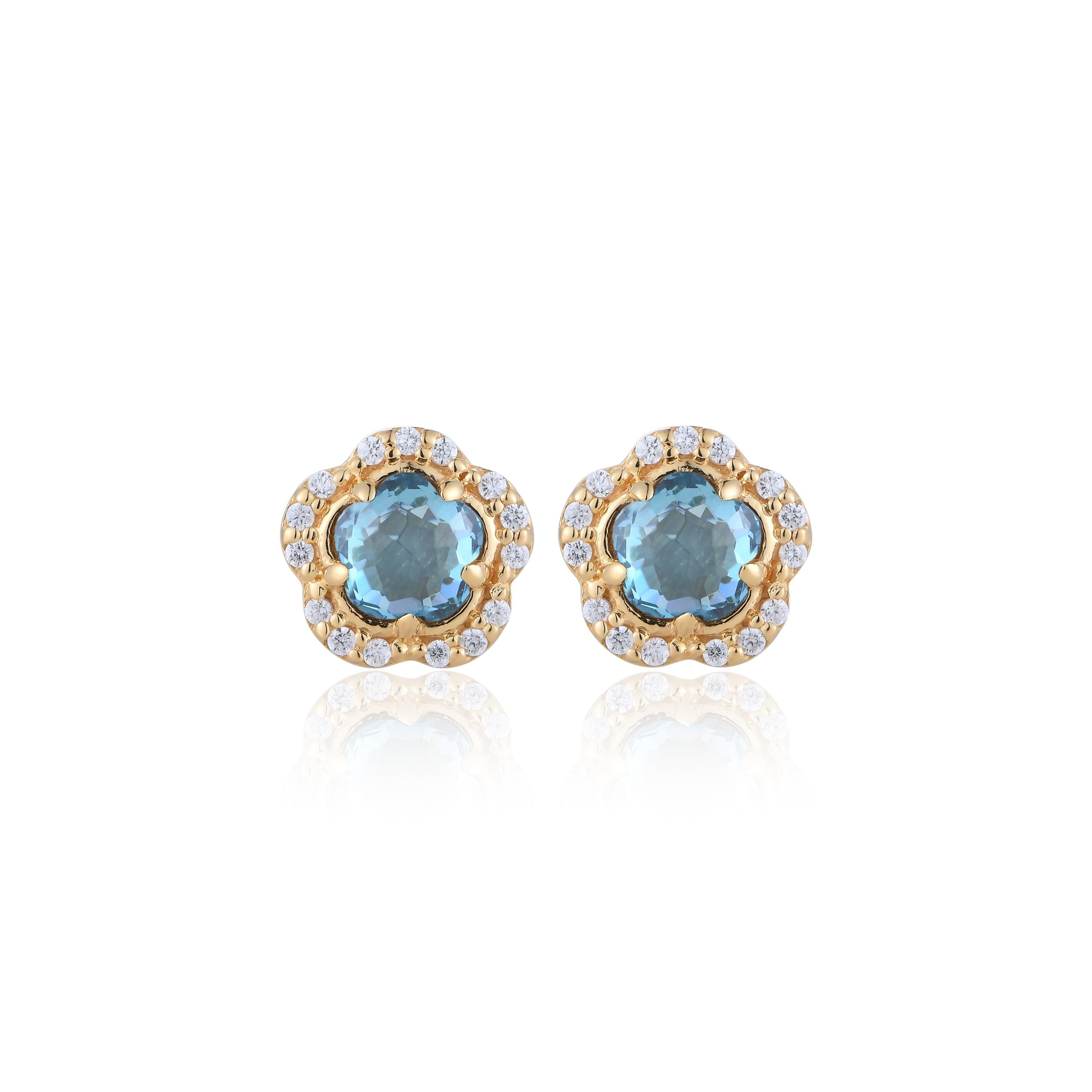 Blossom London Blue Gem Stud Earrings