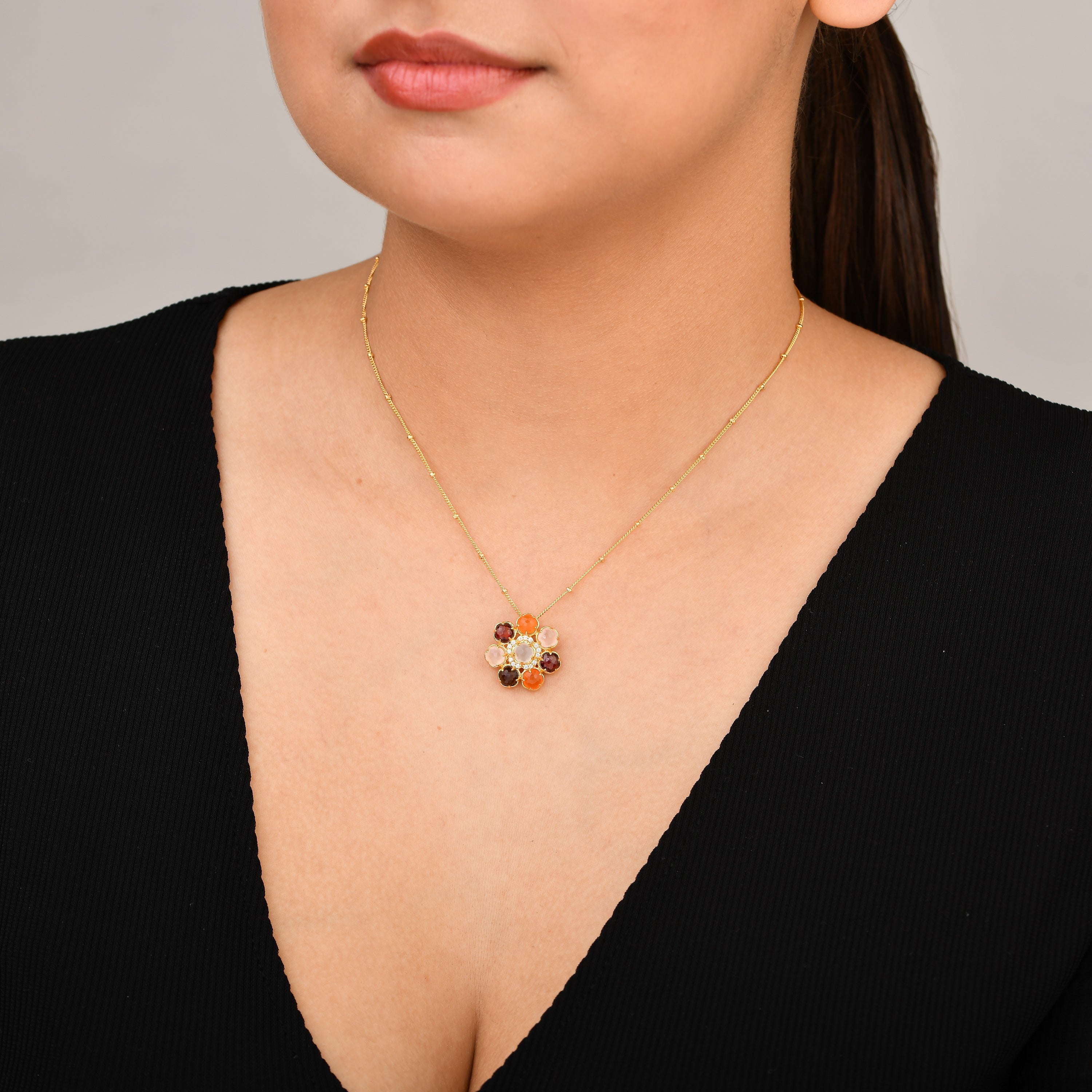 Blossom Rosette Cluster Pendant
