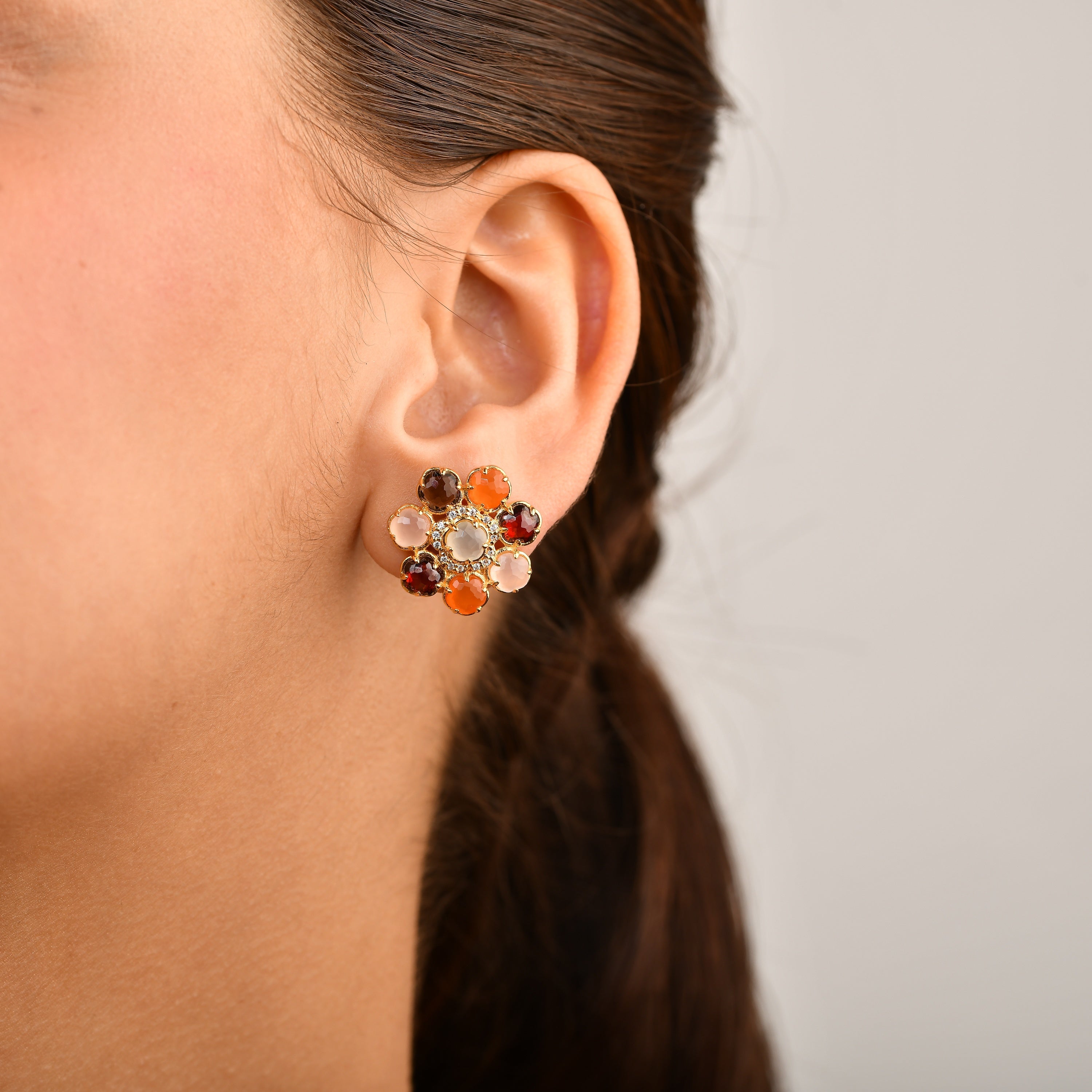 Blossom Rosette Cluster Stud Earrings