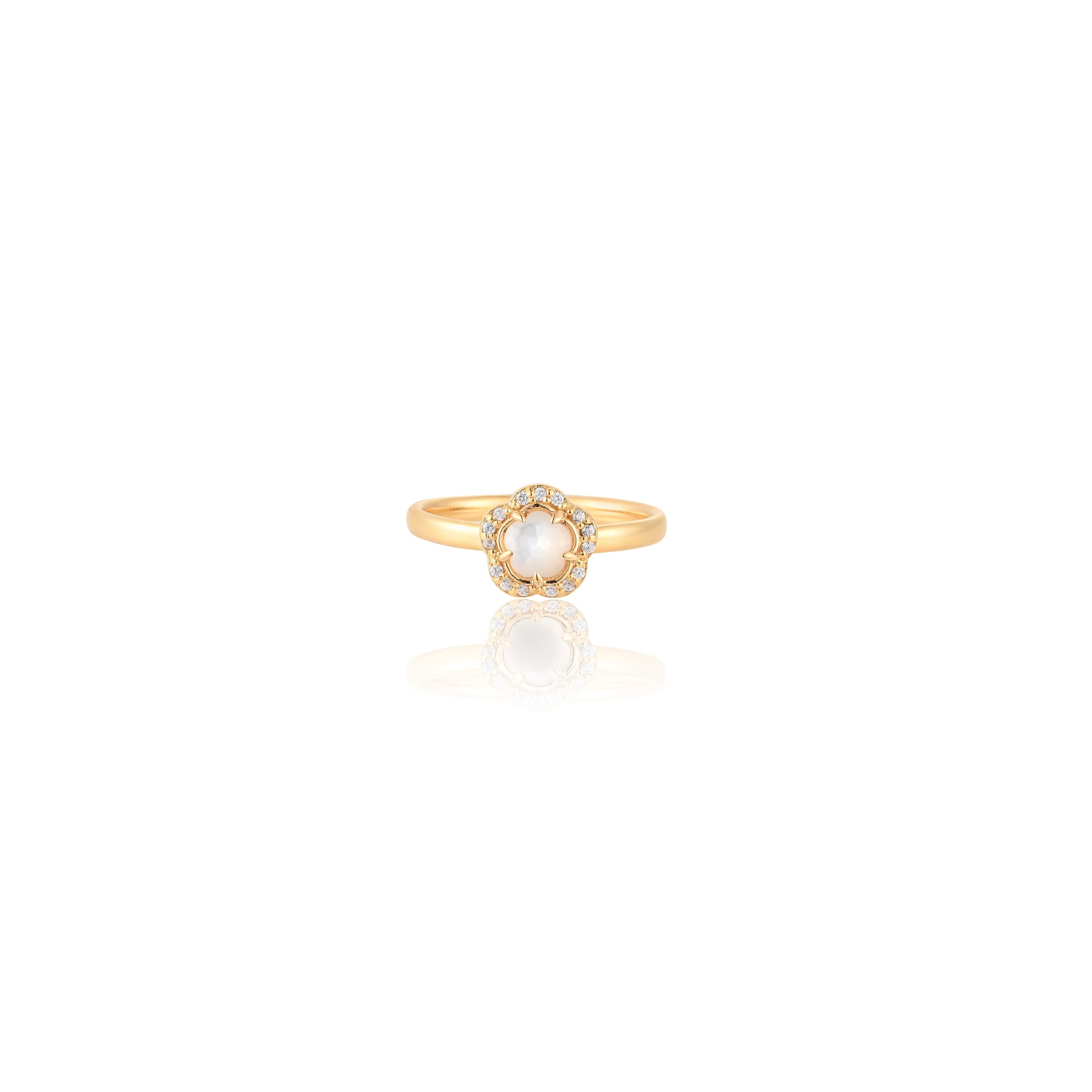 Blossom White Moonstone Ring