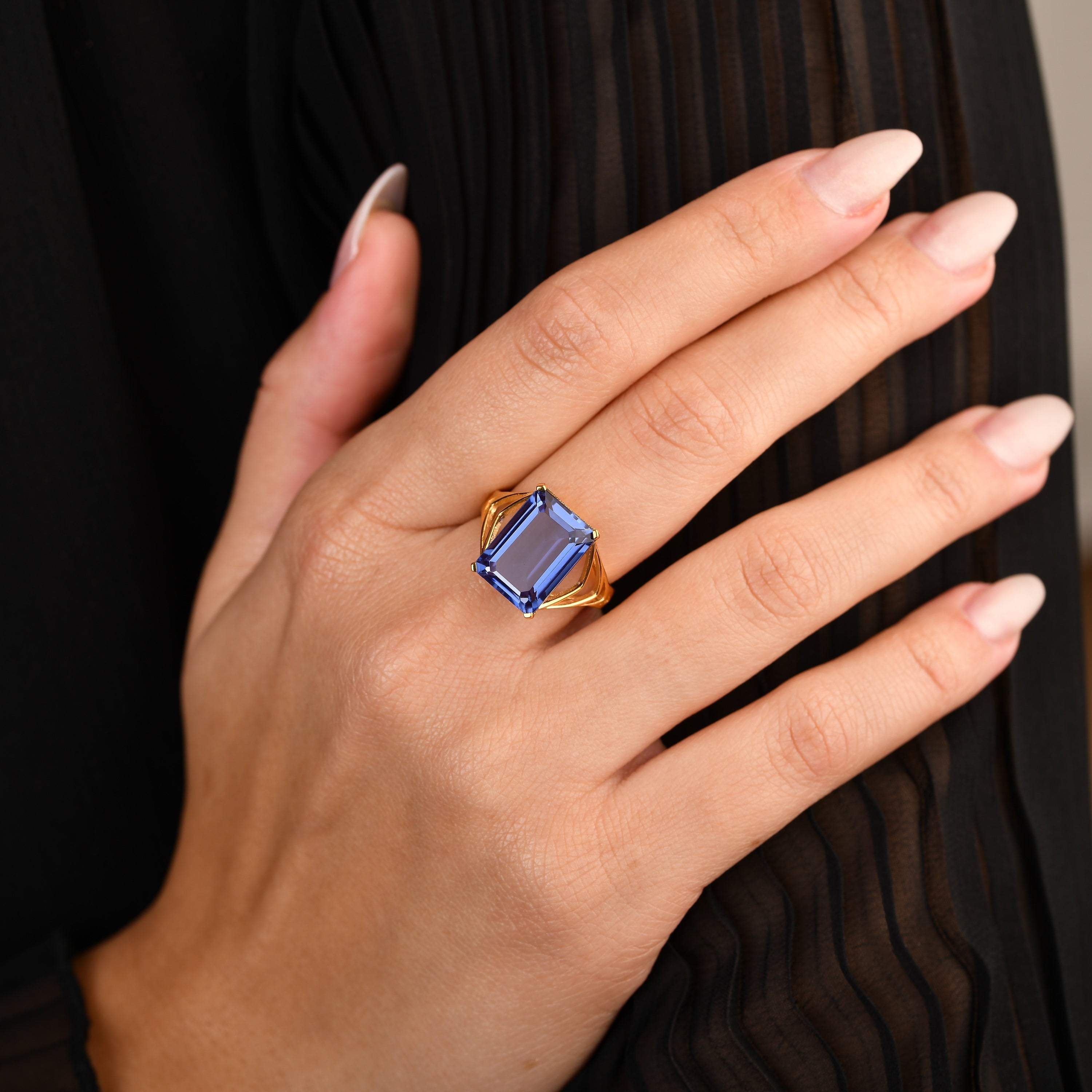 Celestial Blue Sapphire Quartz Ring