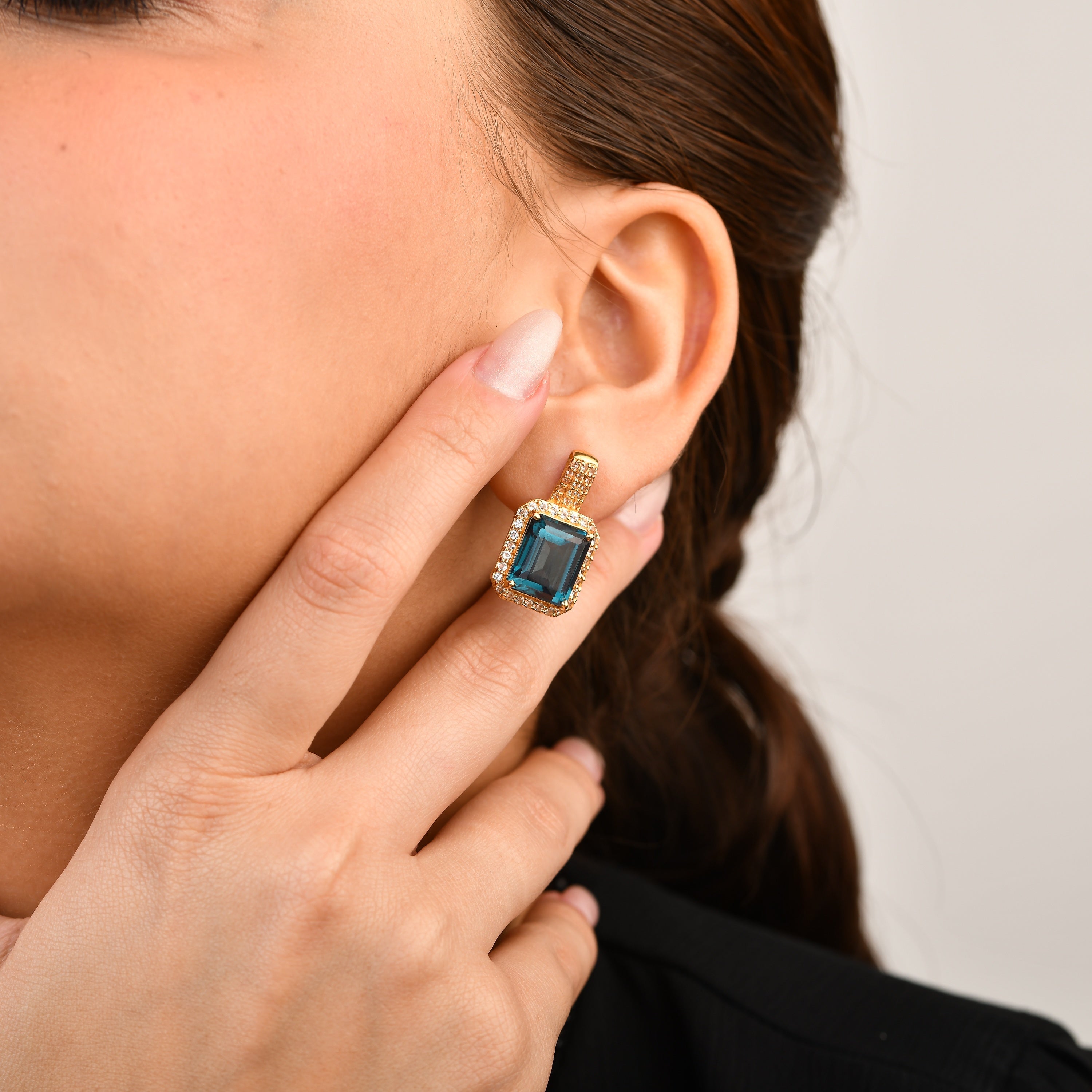 London Blue Gem Drop Earrings