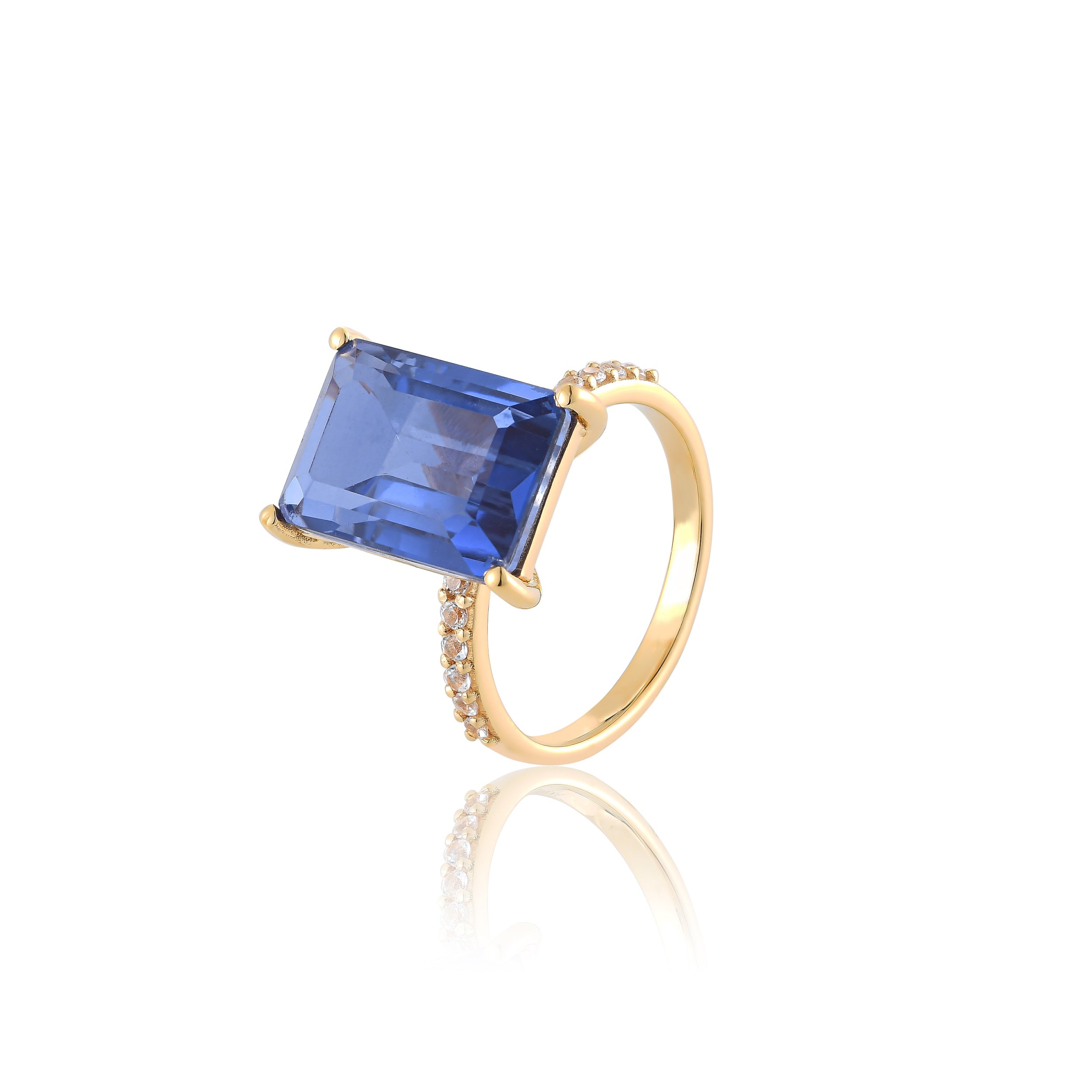 Regal Blue Sapphire Quartz Ring