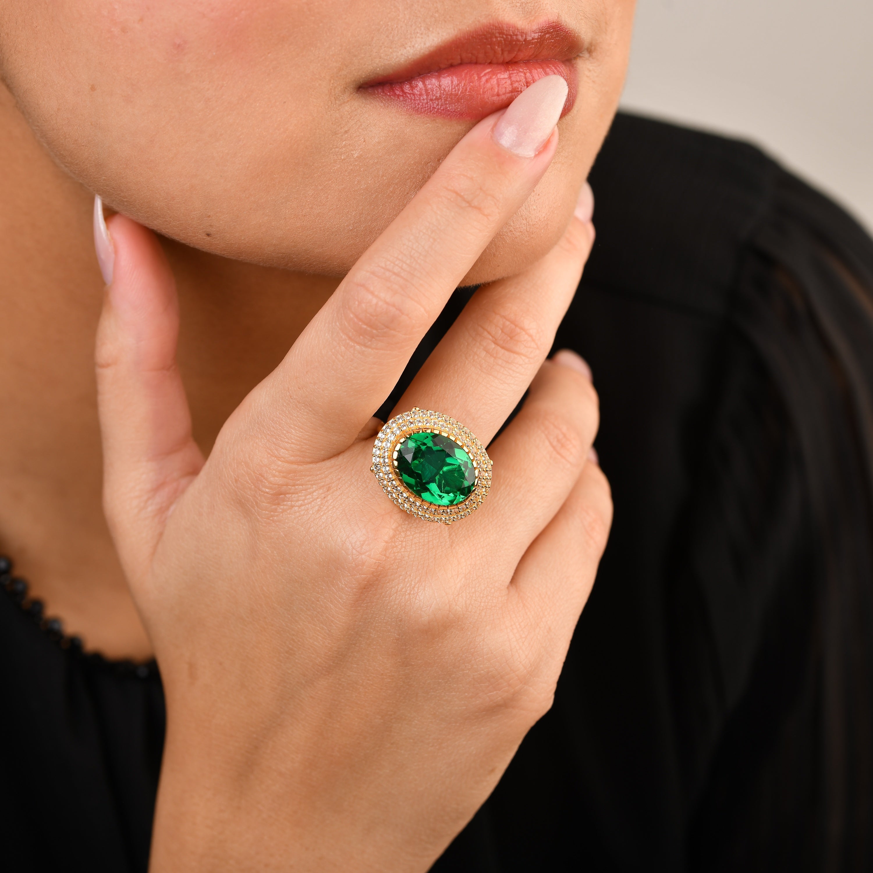 Regal Emerald Topaz Ring
