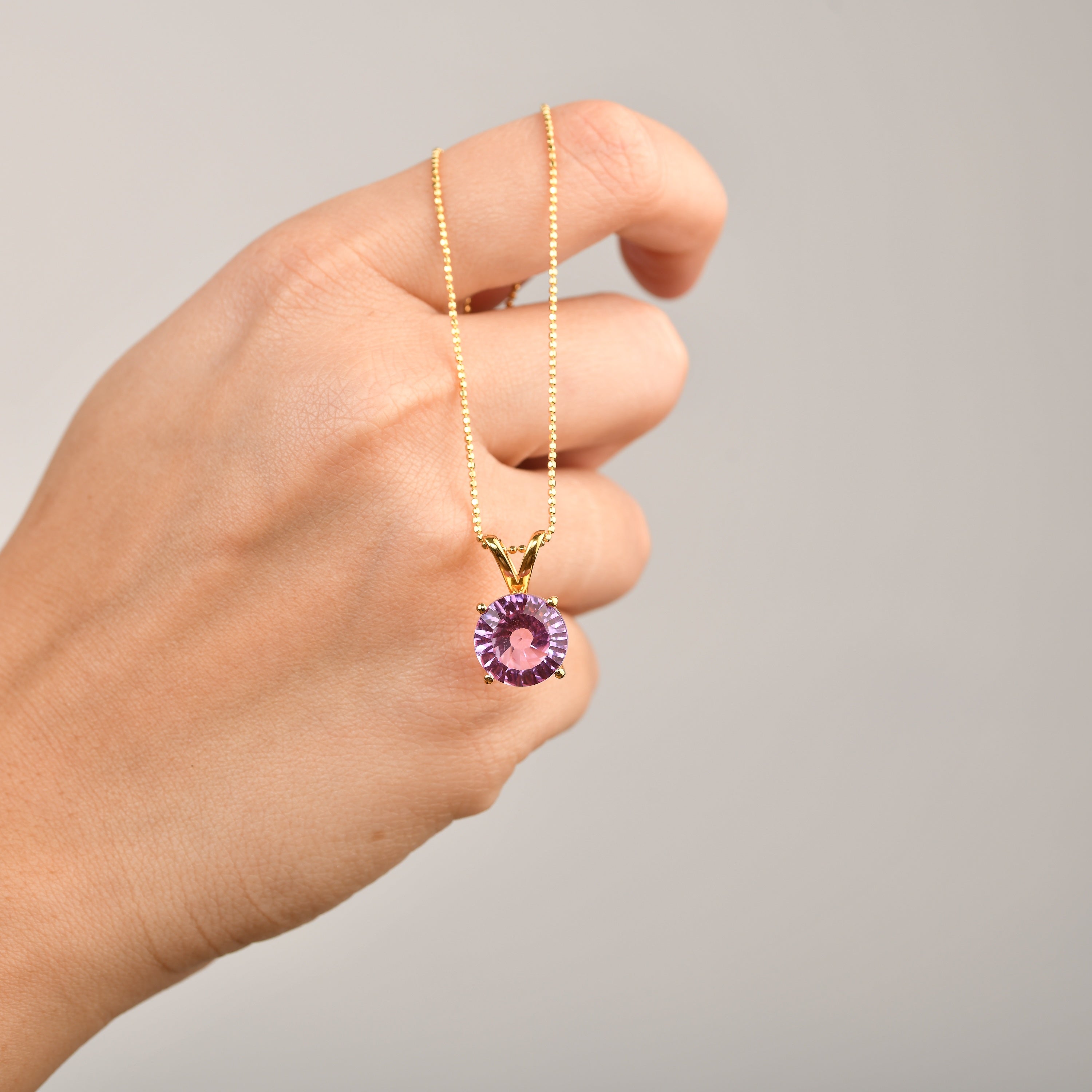 Solitaire Kunzanite Quartz Pendant