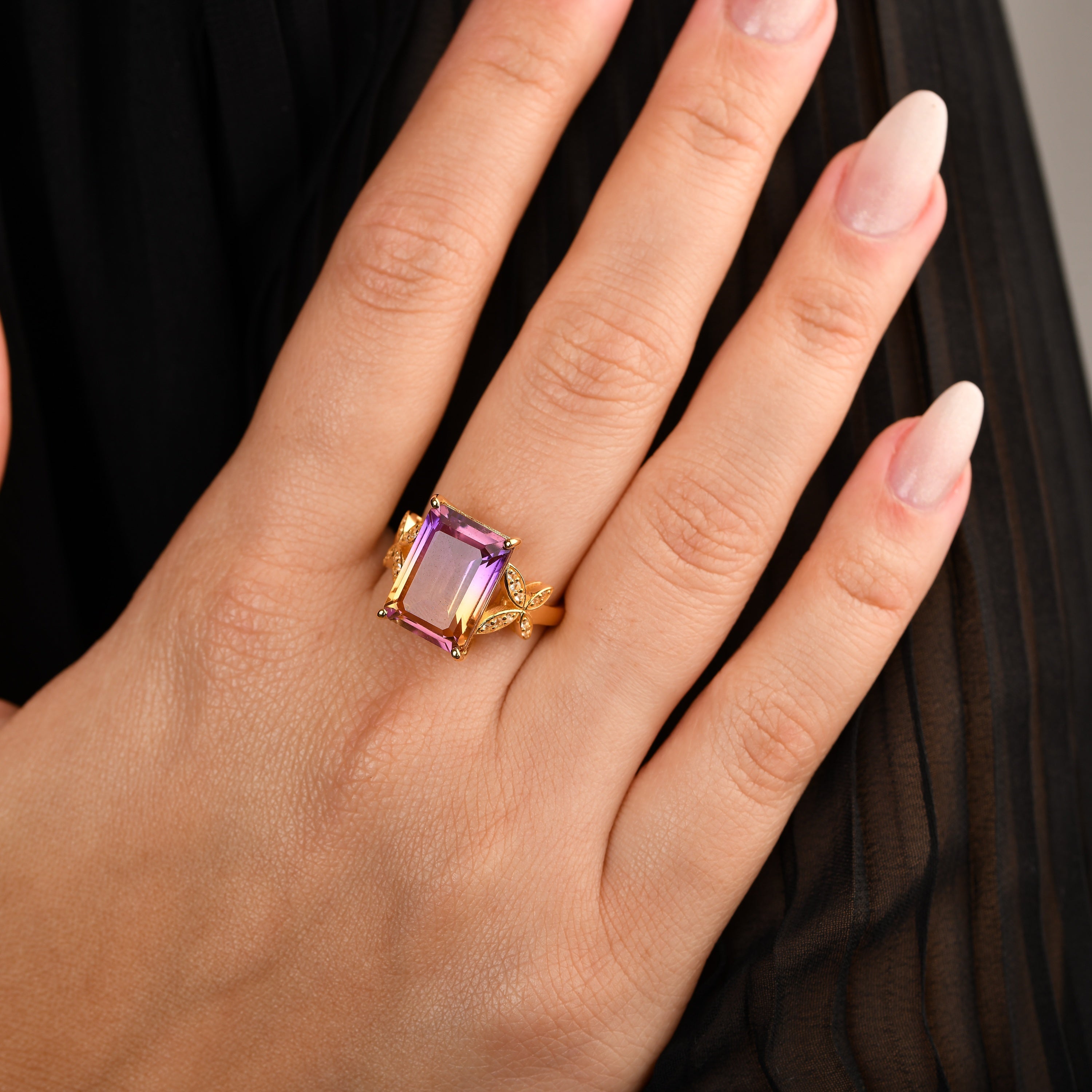 SunSet Serenade Ametrine Quartz Ring