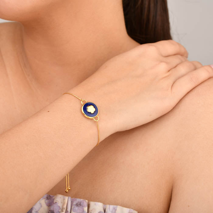Royal Blue Bloomelle Chain Bracelet